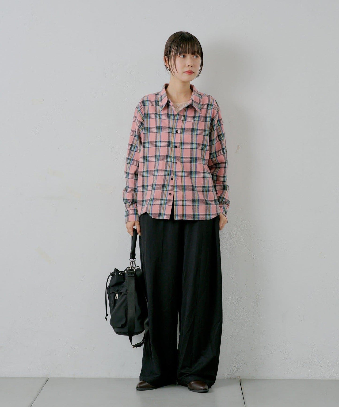 【WHIMSIC/2尺碼可選】短款法蘭絨格子襯衫