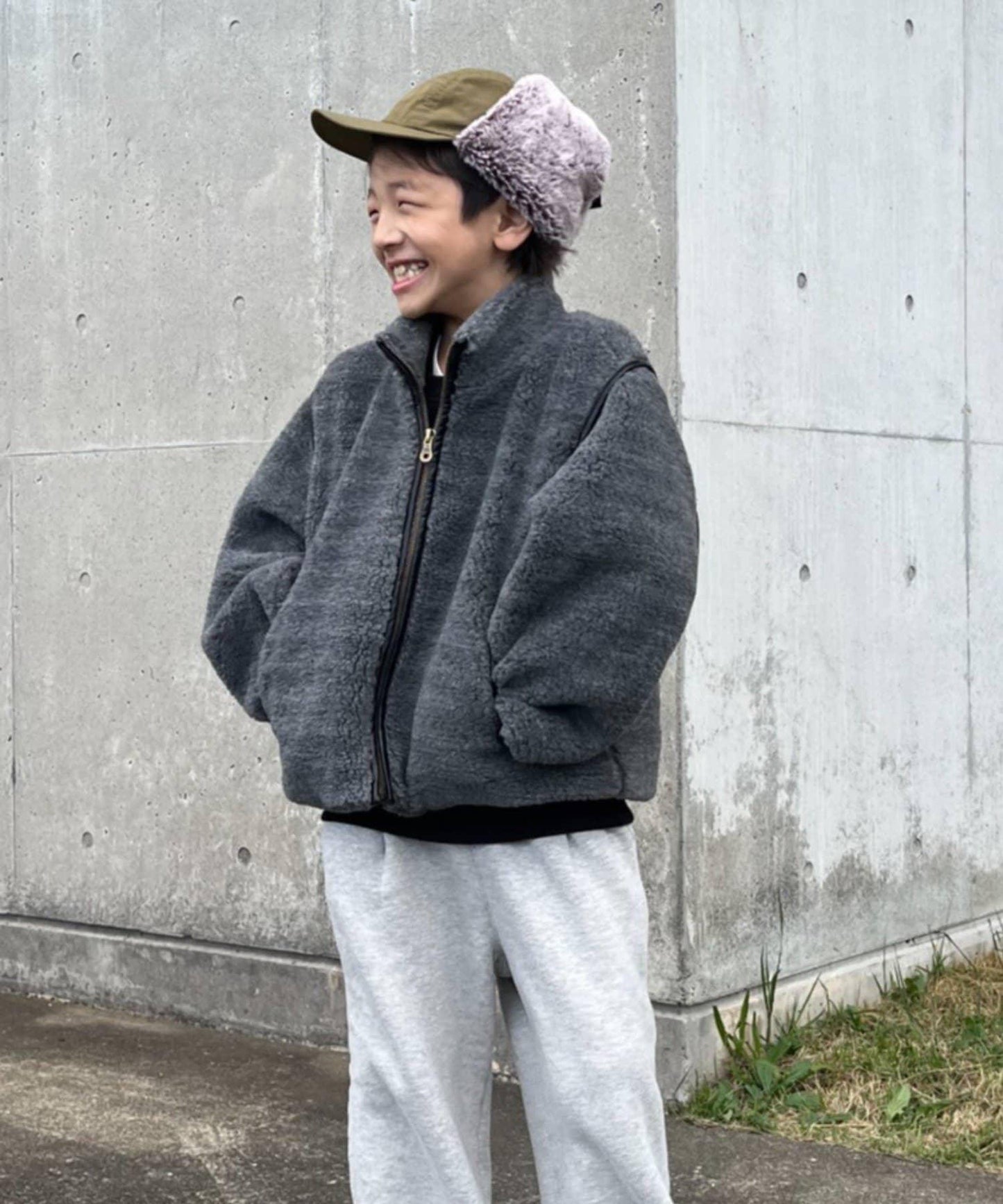 【KIDS】【有青少年尺碼】與媽媽同款!保暖輕盈多功能仿羊羔絨立領夾克