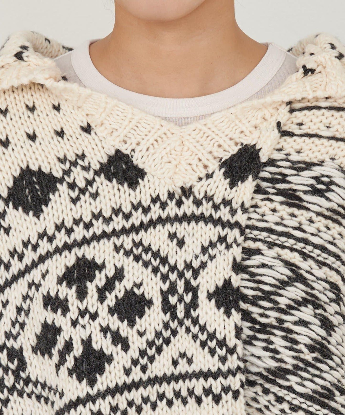 【etsinta/エシンタ】提花拼接短款連帽背心