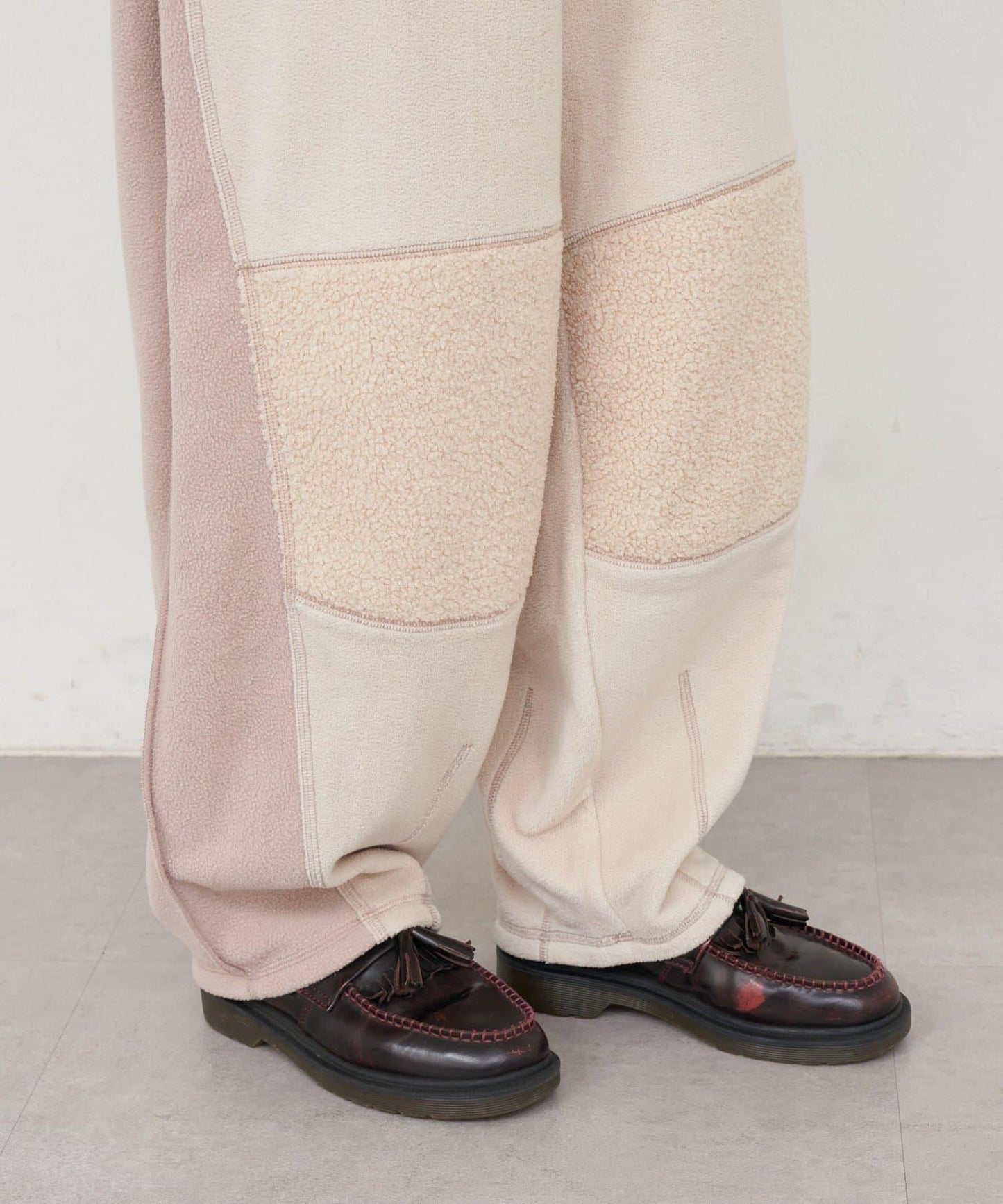 【etsinta/エシンタ】拼接羊羔絨休閒褲