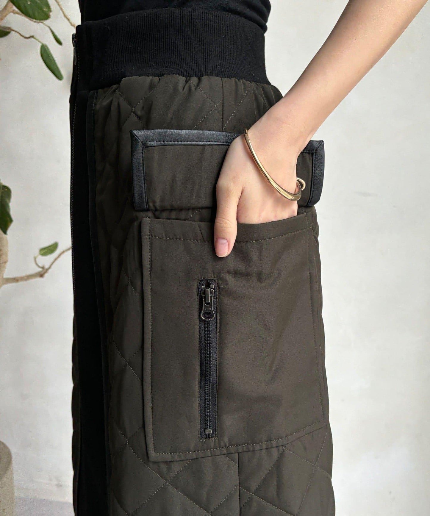 拼接絎縫半身裙