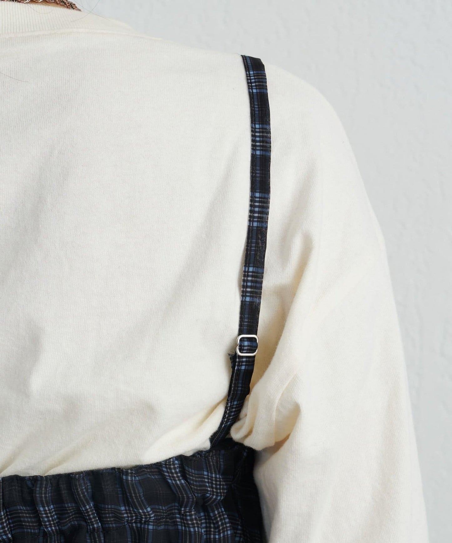 【也可作長款上衣】2WAY不規則下襬百褶格紋裙