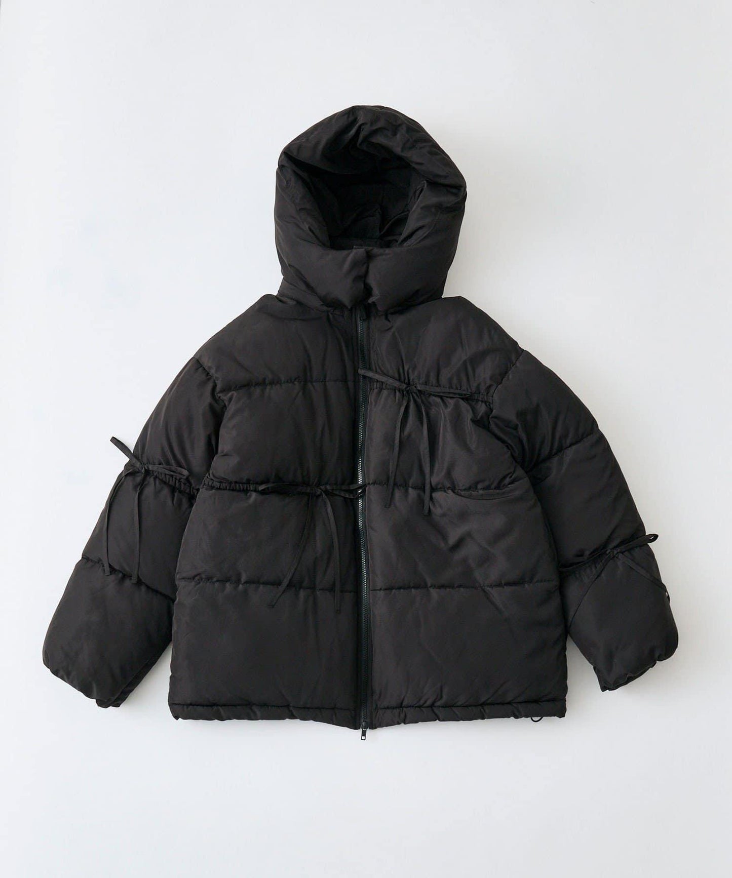 蝴蝶結環保羽絨中長款夾克