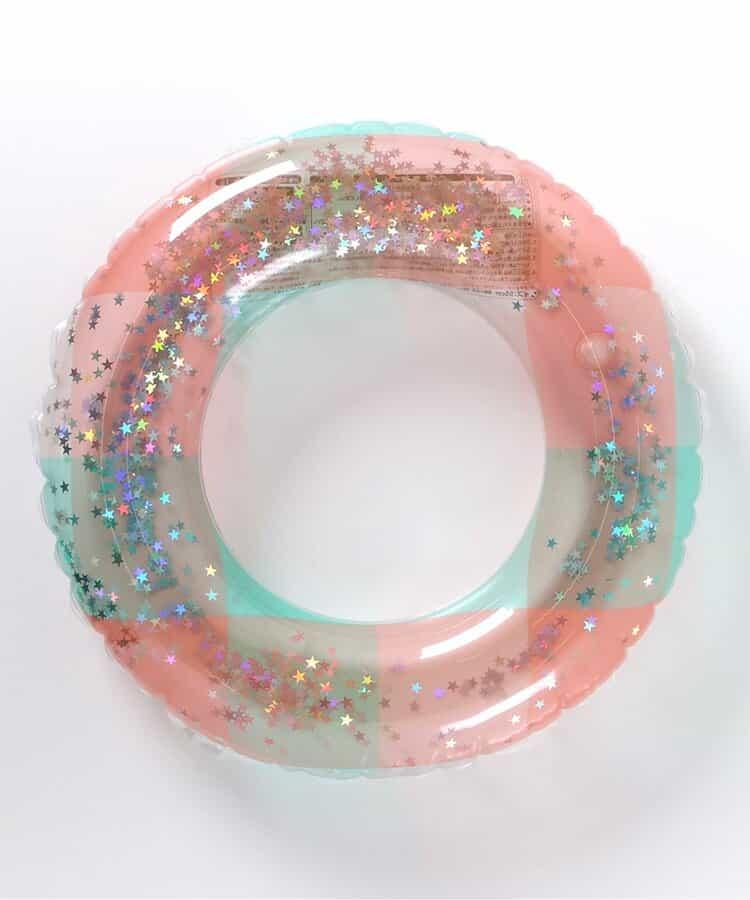 透明格紋亮片泳圈_浮圈