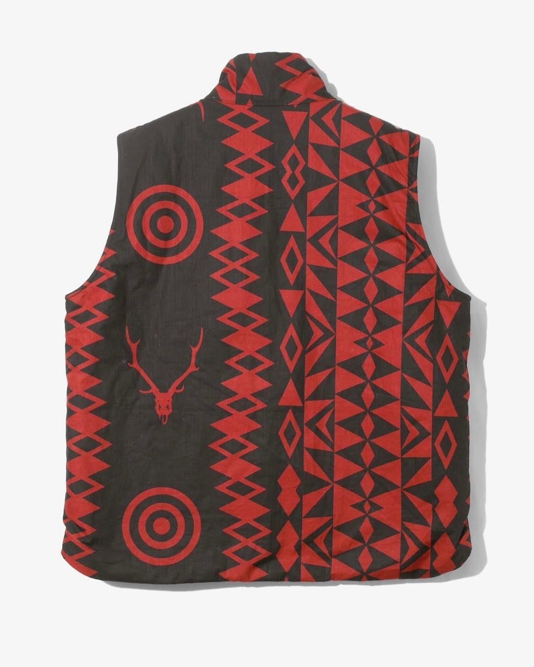 多口袋拉鍊設計 Cotton Ripstop 印花 夾棉馬甲 Multi-Pocket Zipped Padding Vest