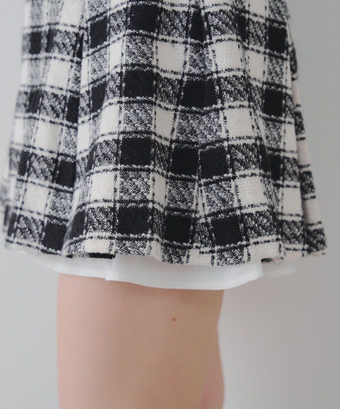 【套裝可搭配】粗花呢下襬微露迷你裙