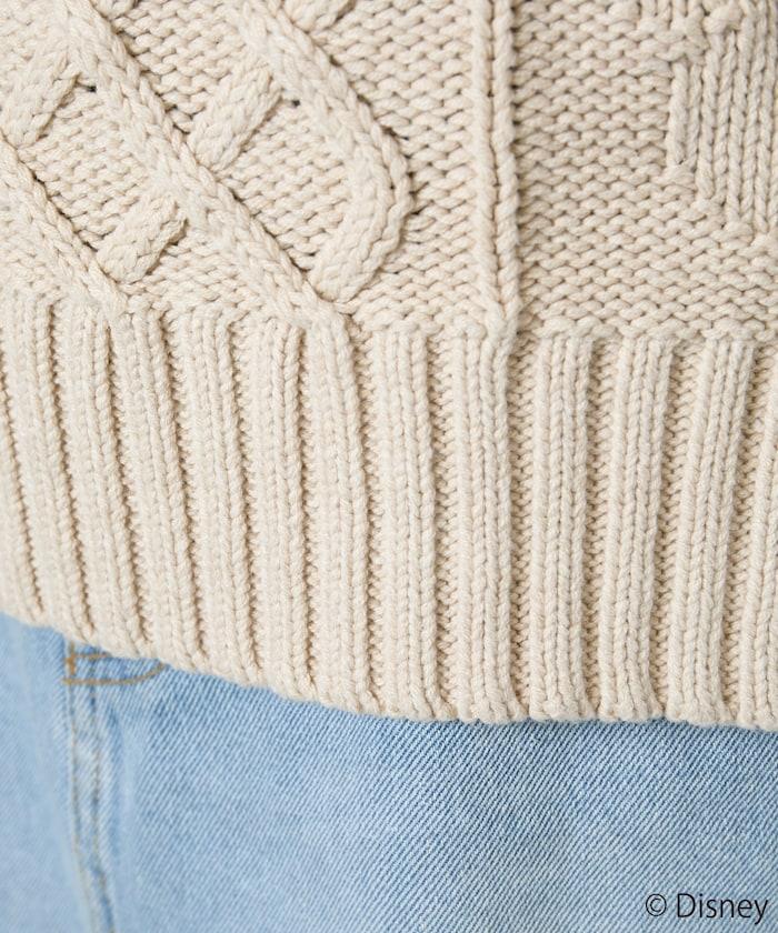 FREAK'S STORE×前田亞美/《迪士尼》/Mickey Mouse/米老鼠/麻花針織套頭衫