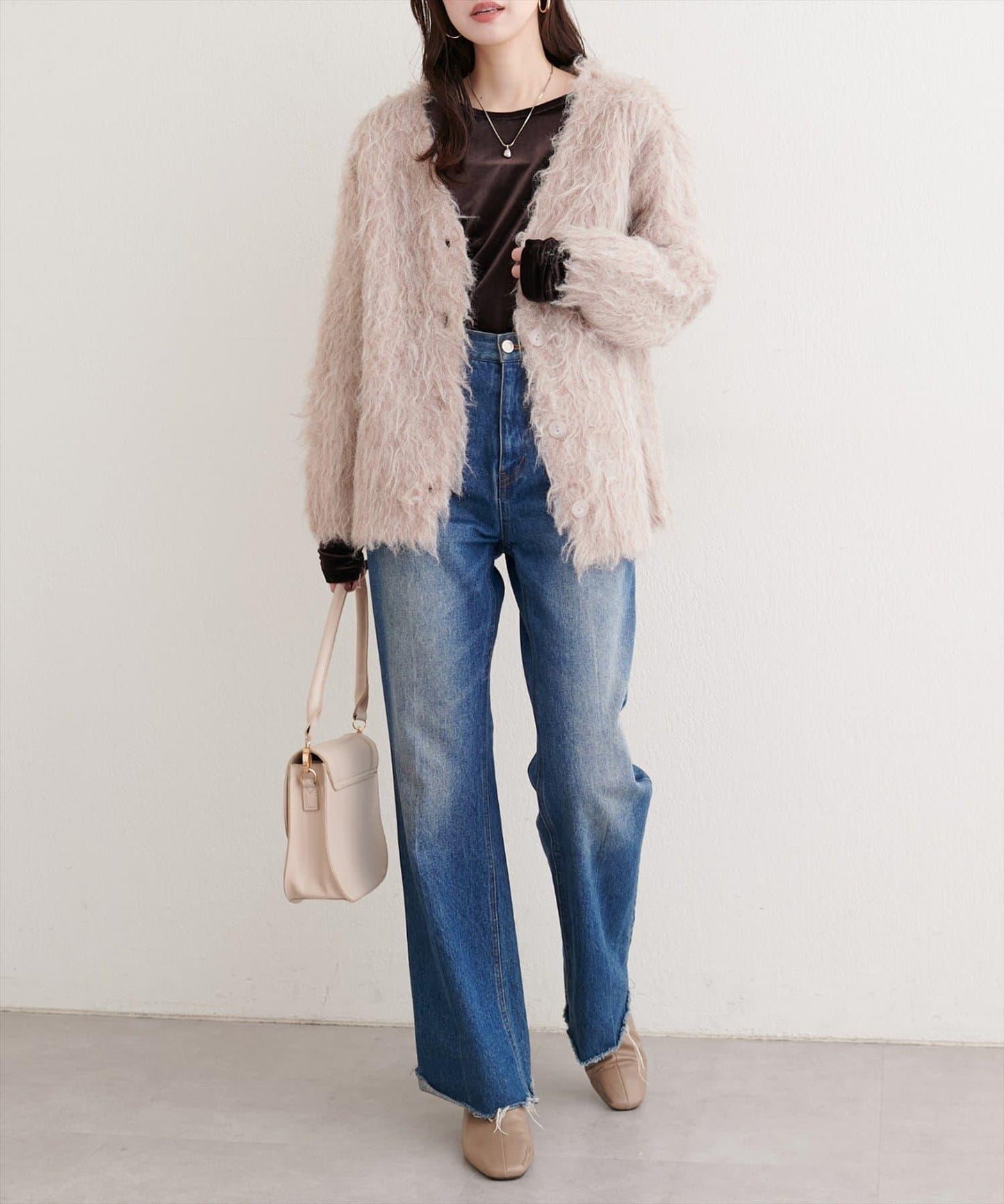 彈力天鵝絨長袖T恤