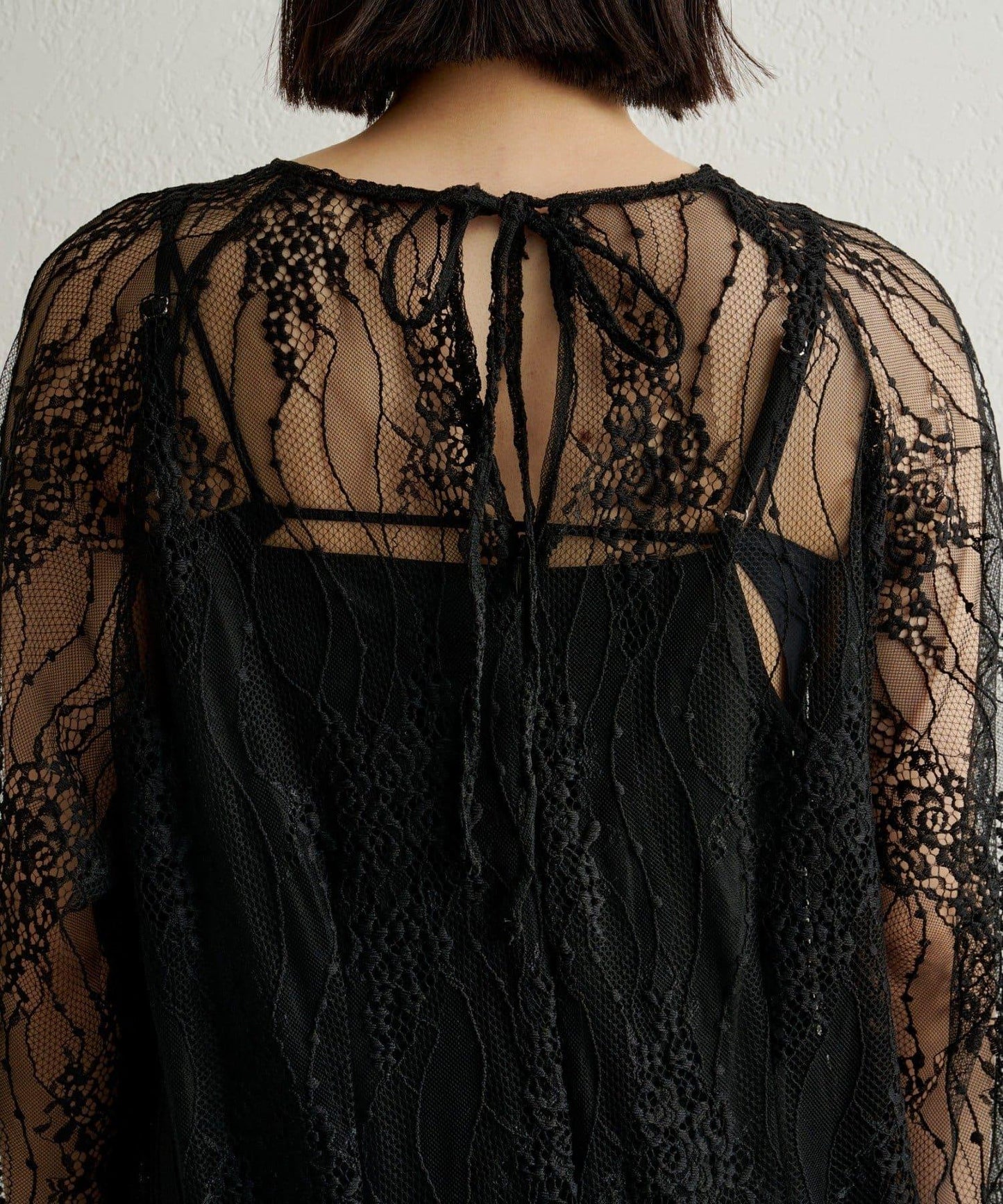 透視層疊連衣裙