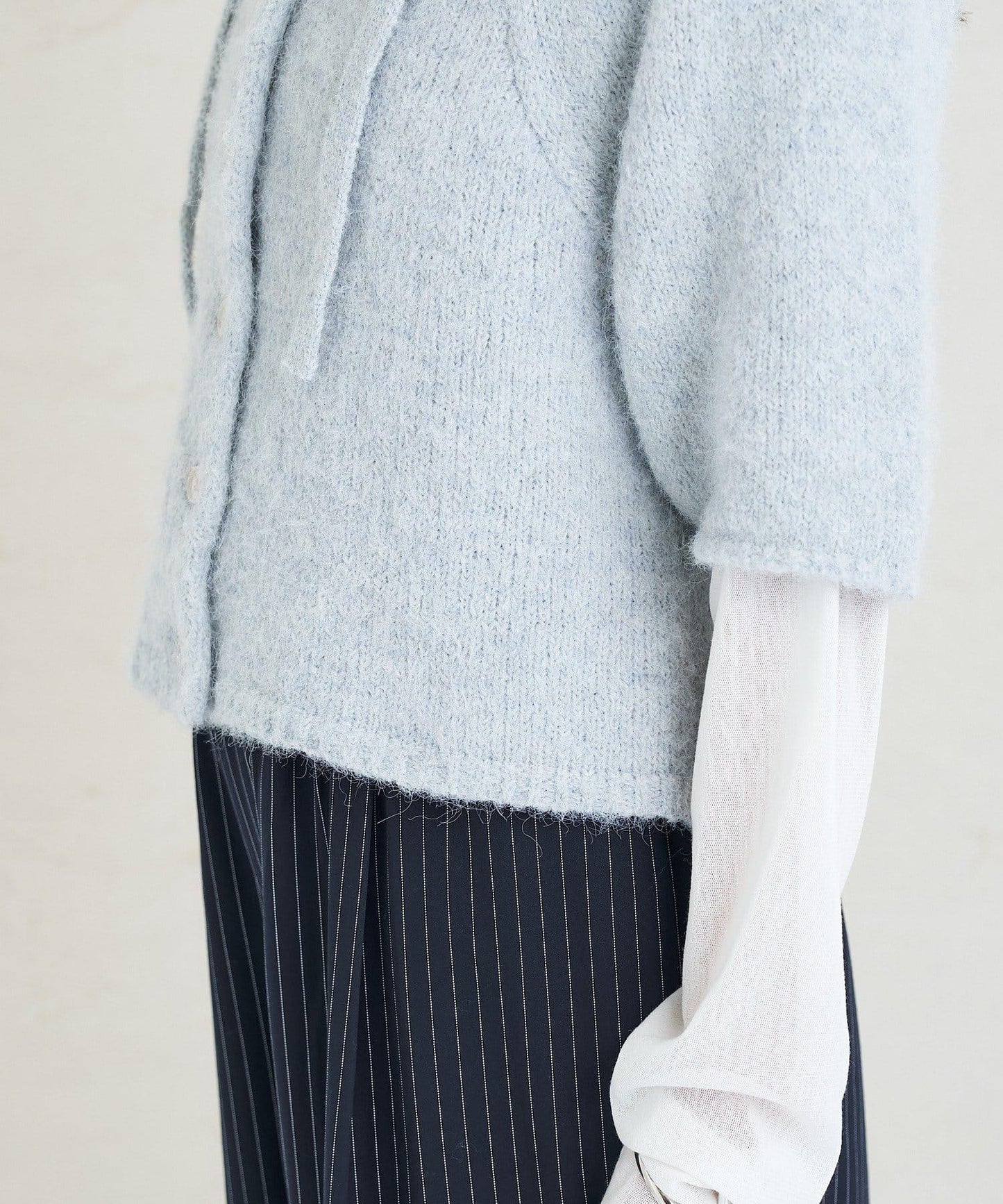 《10%OFFおすすめアイテム》蓬鬆短袖針織開衫