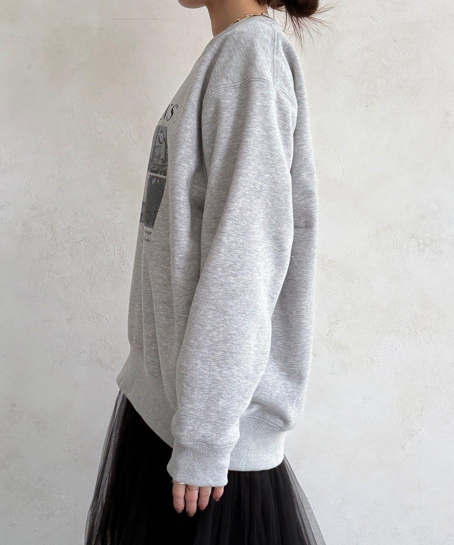 背部拉鍊照片印花加絨上衣