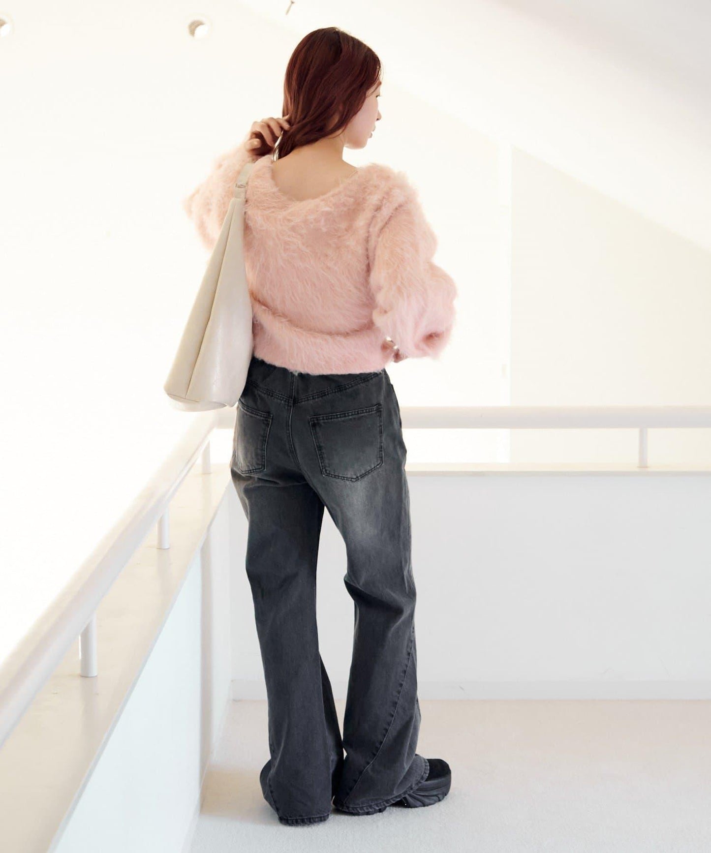 毛邊交叉針織衫