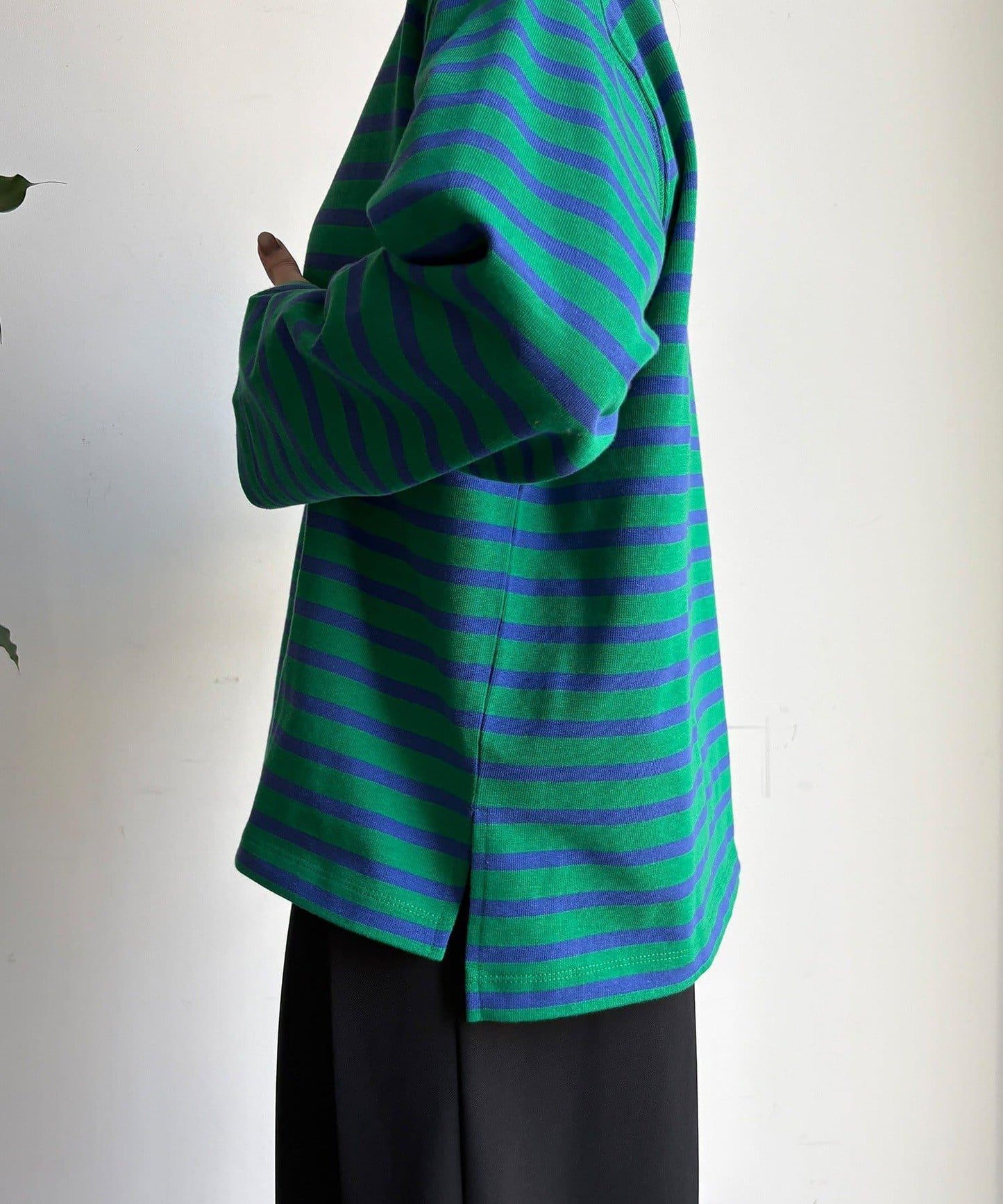 條紋船領套頭衫