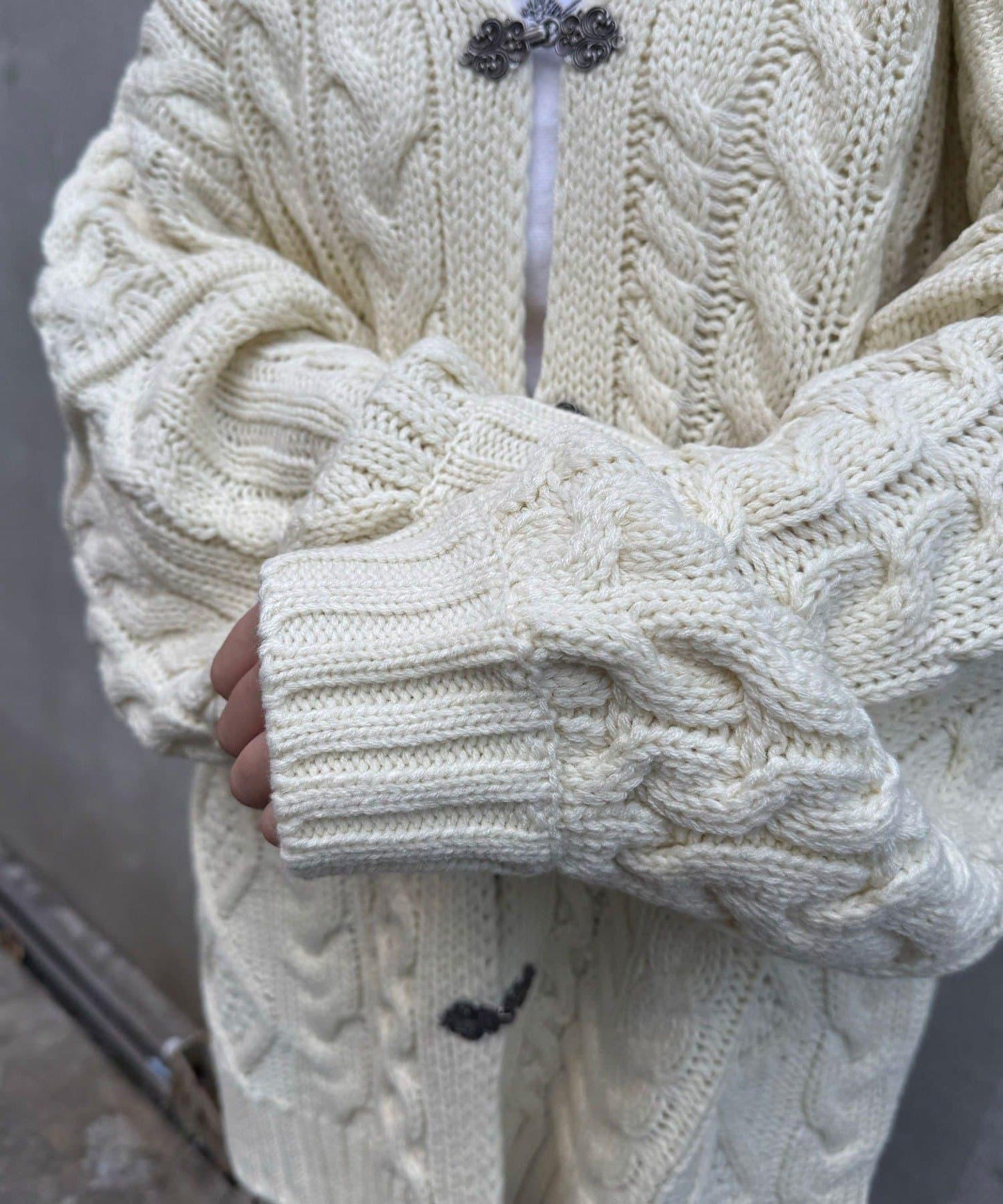 拼接提花編織開衫