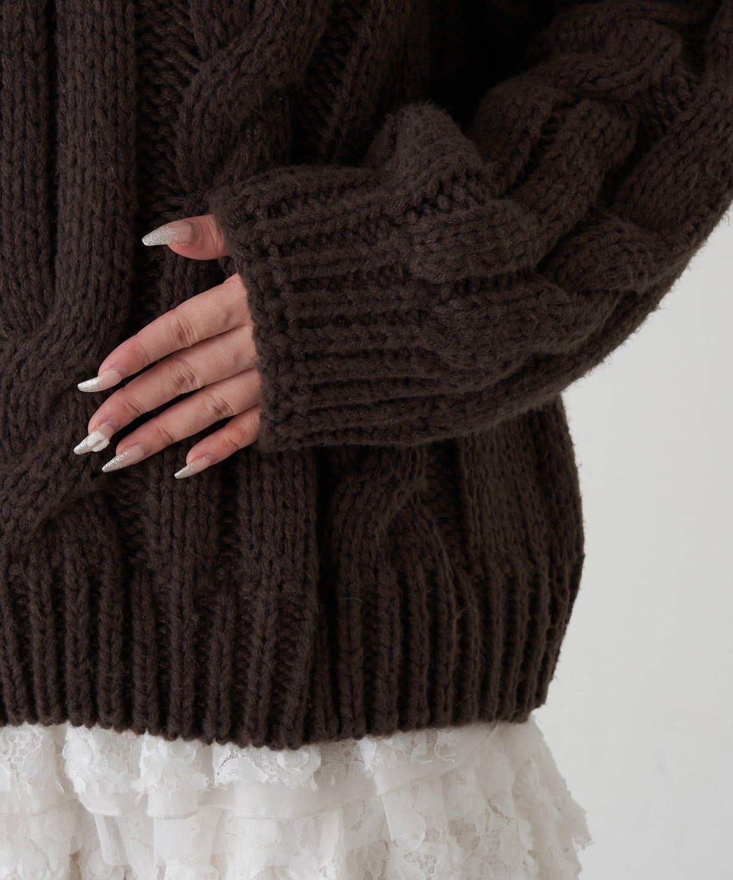 麻花寬鬆針織衫