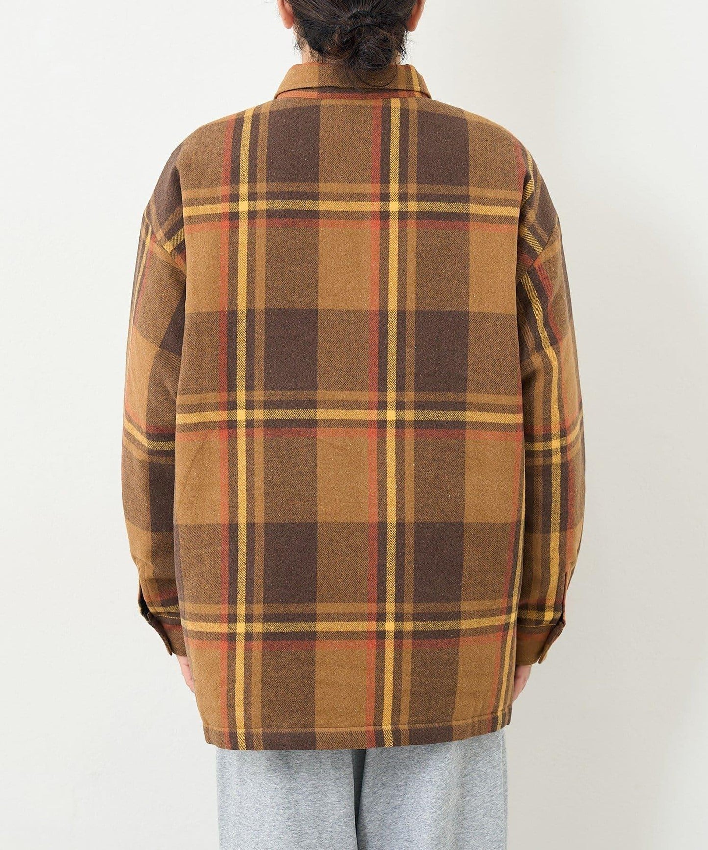 【男女同款】BM格紋加棉襯衫夾克