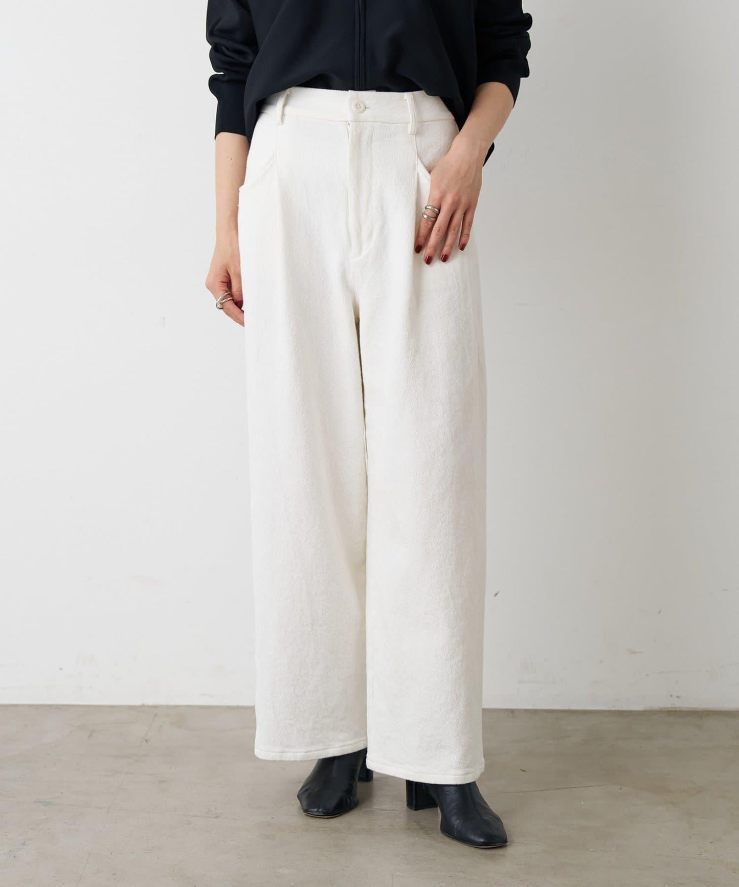 寬鬆牛仔斜紋棉布褲