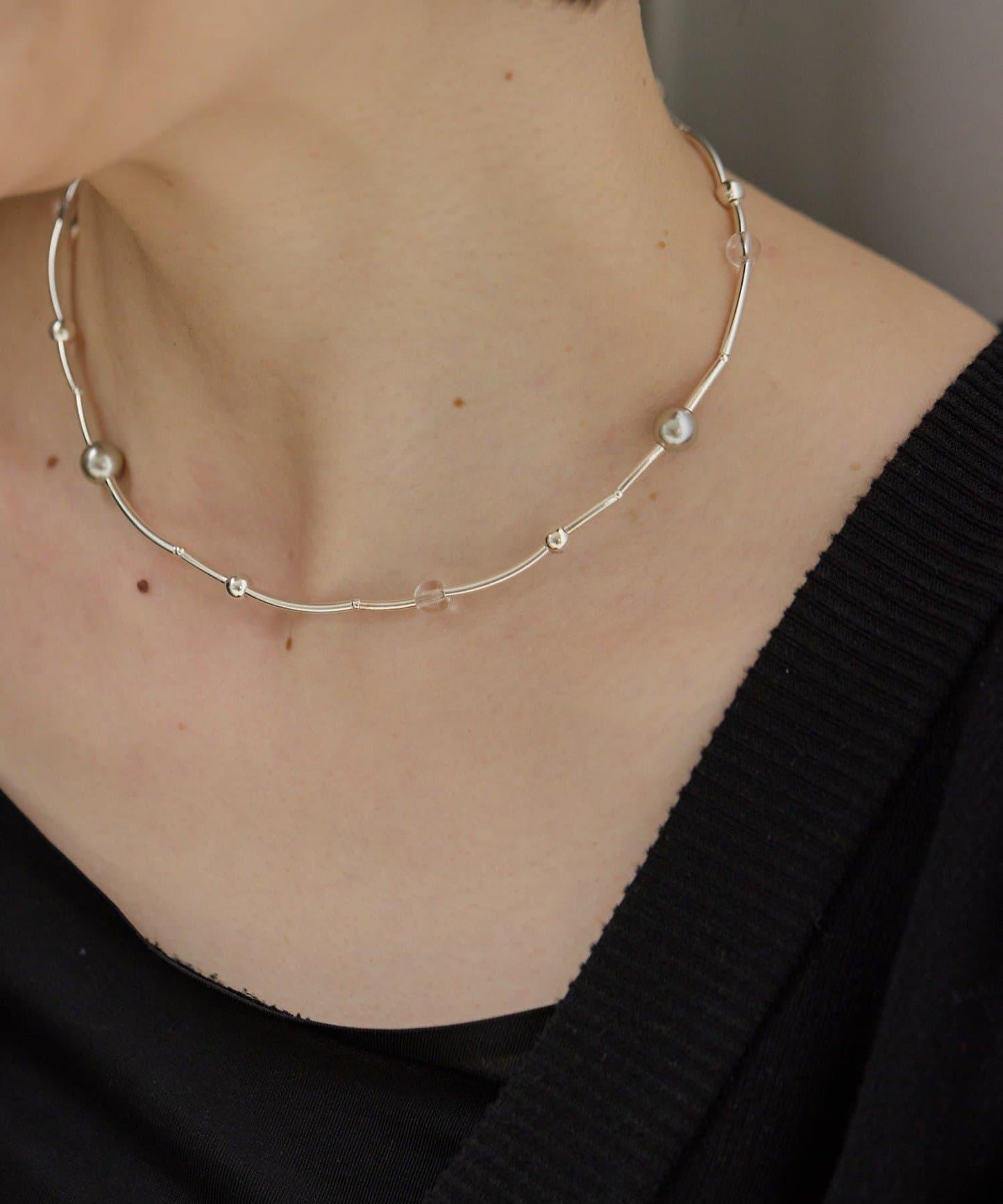 《スターリングシルバー使用》宇宙珍珠項鍊