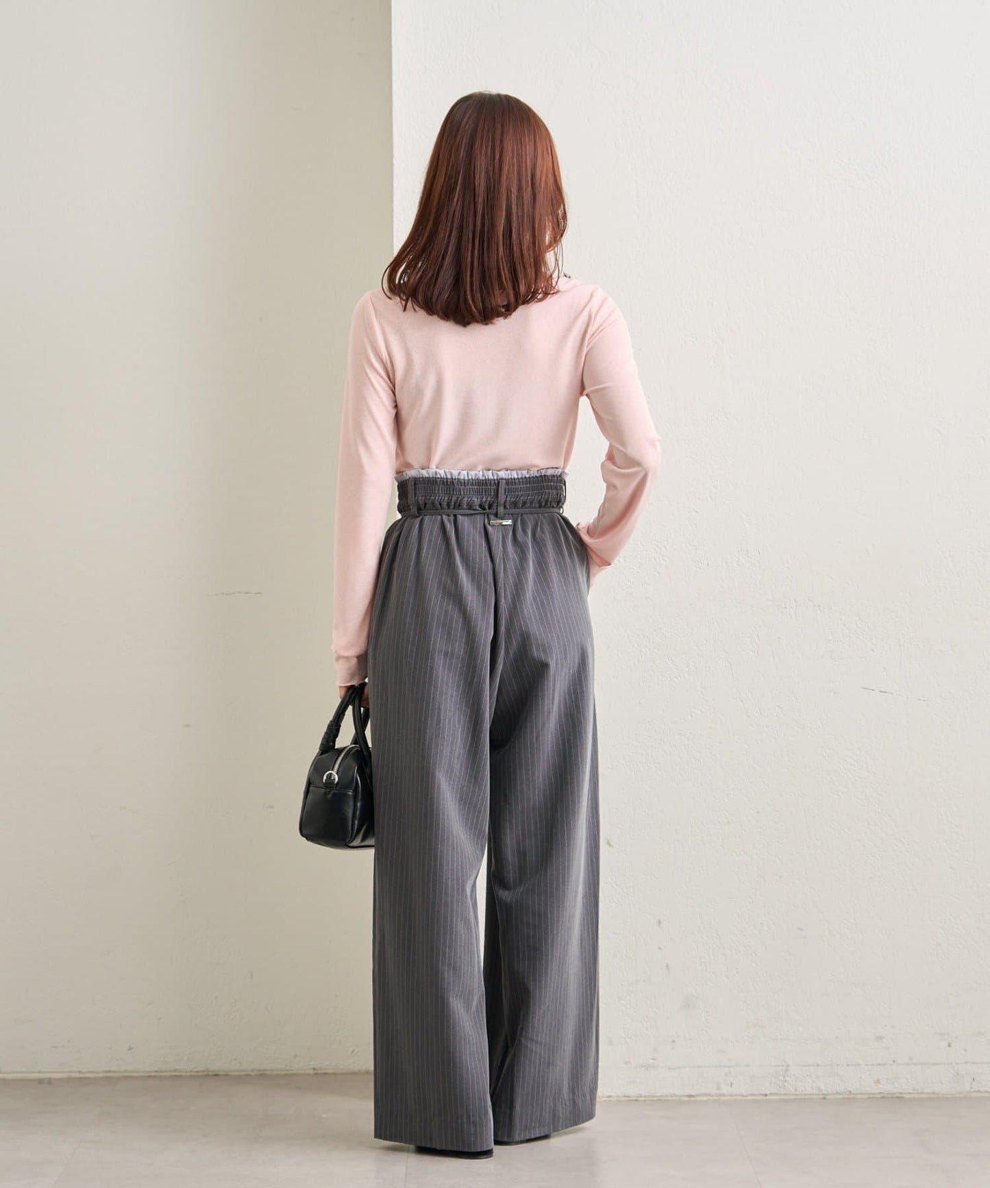 下襬褶皺透視長袖T恤