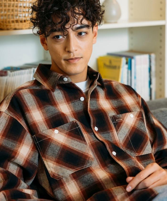 格子法蘭絨工裝襯衫