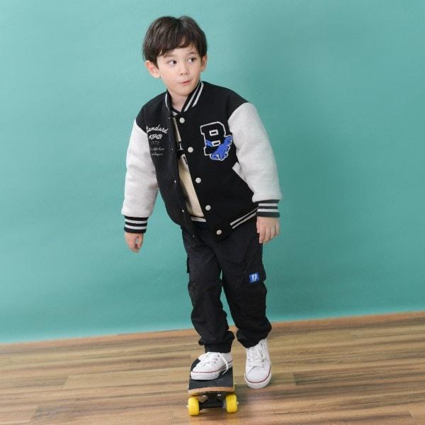 KPBOY 恐龍貼布棒球夾克(90~130)