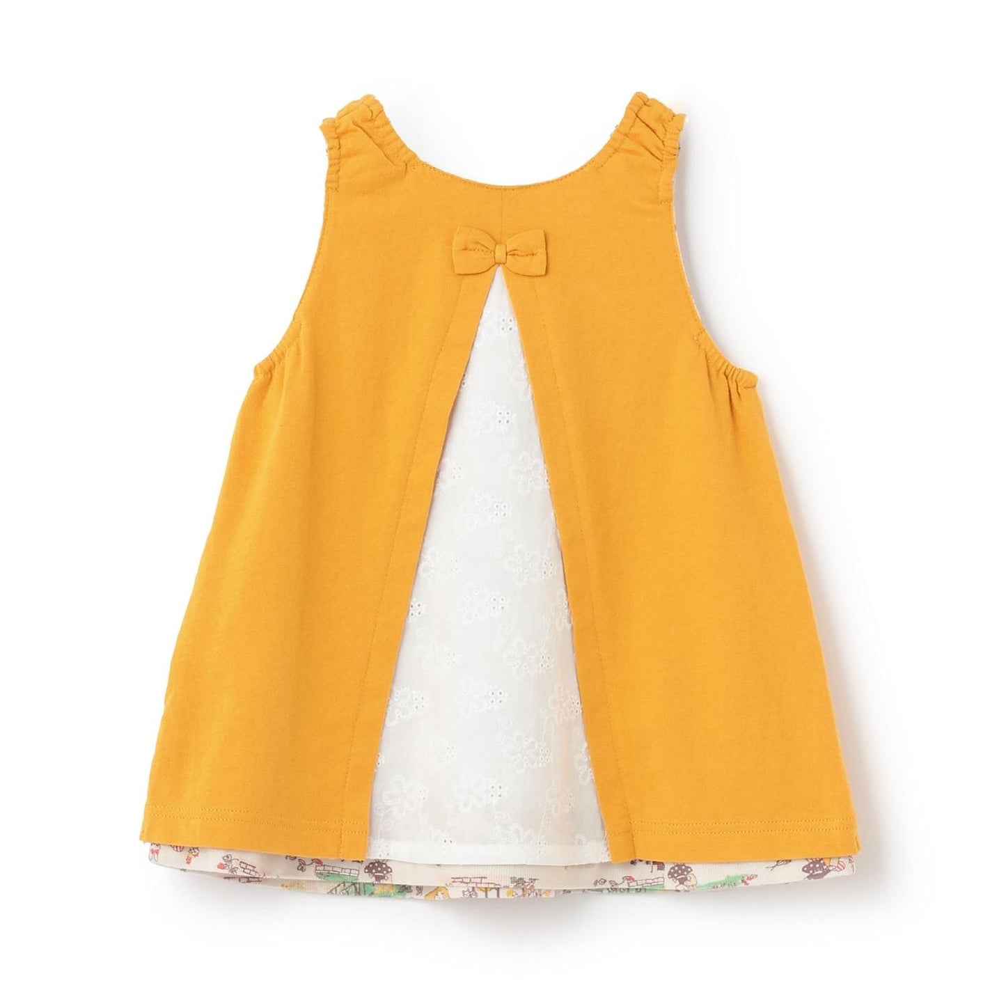 mimi醬秋日街景圖案雙面穿連衣裙