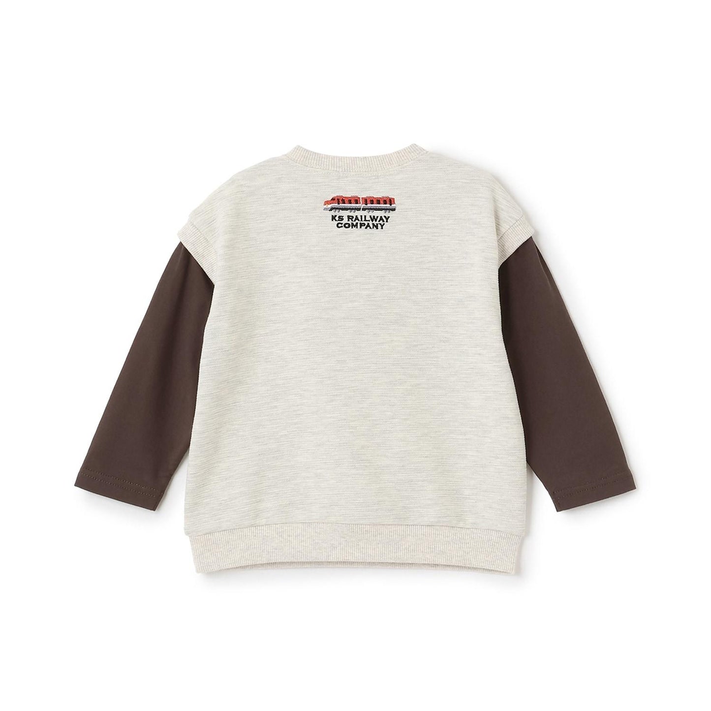 電車圖案貼布繡多層次風格套頭衫