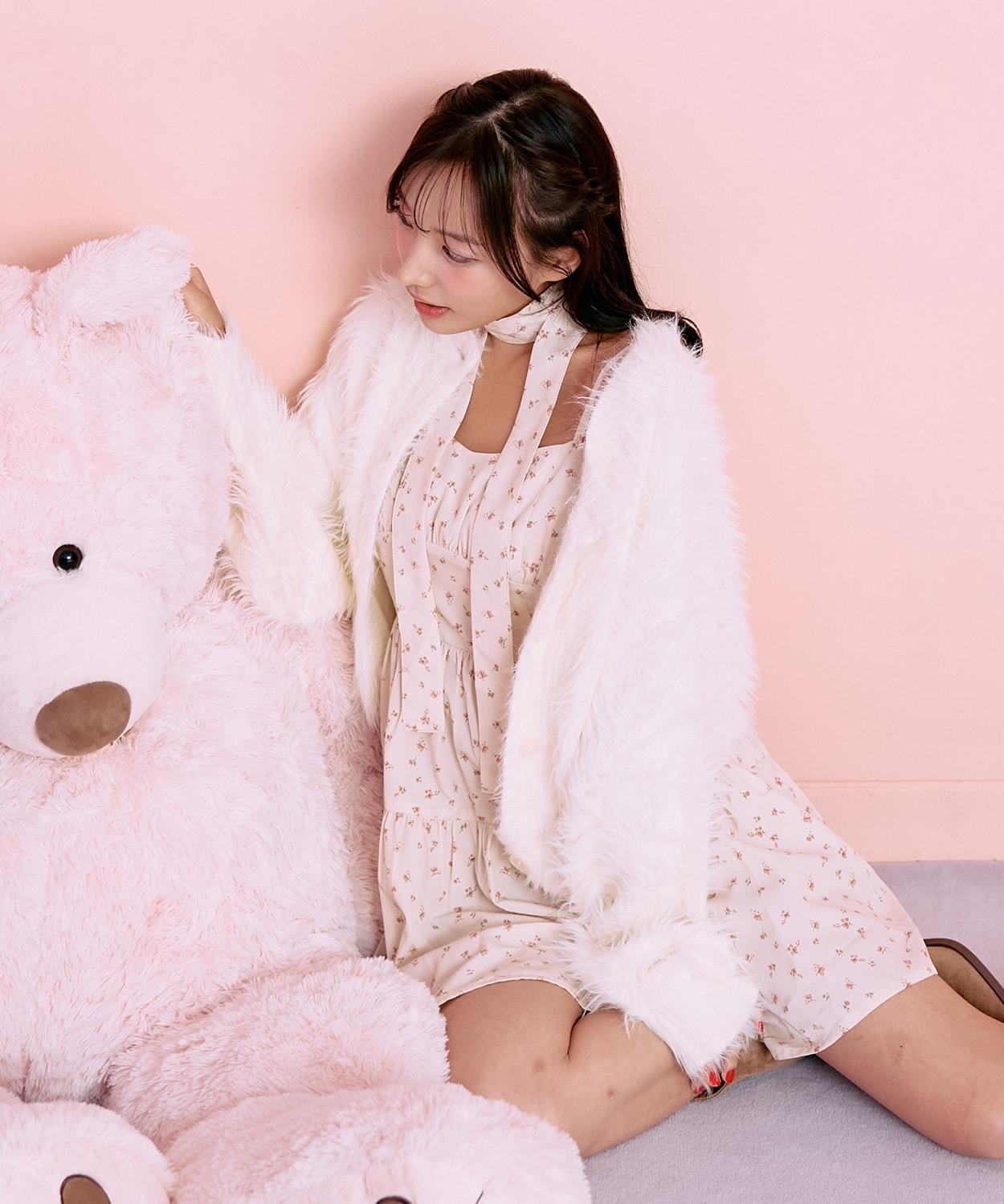 毛絨短款開衫【韓國時尚】