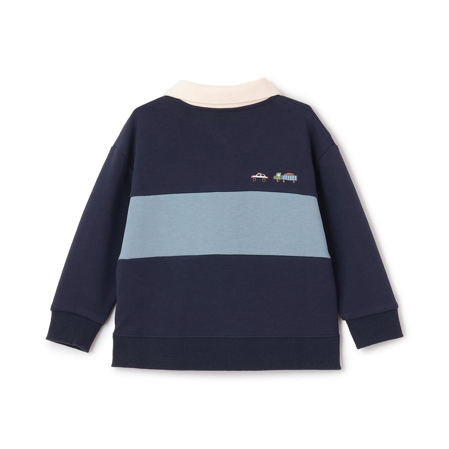 交通工具刺繡翻領衛衣