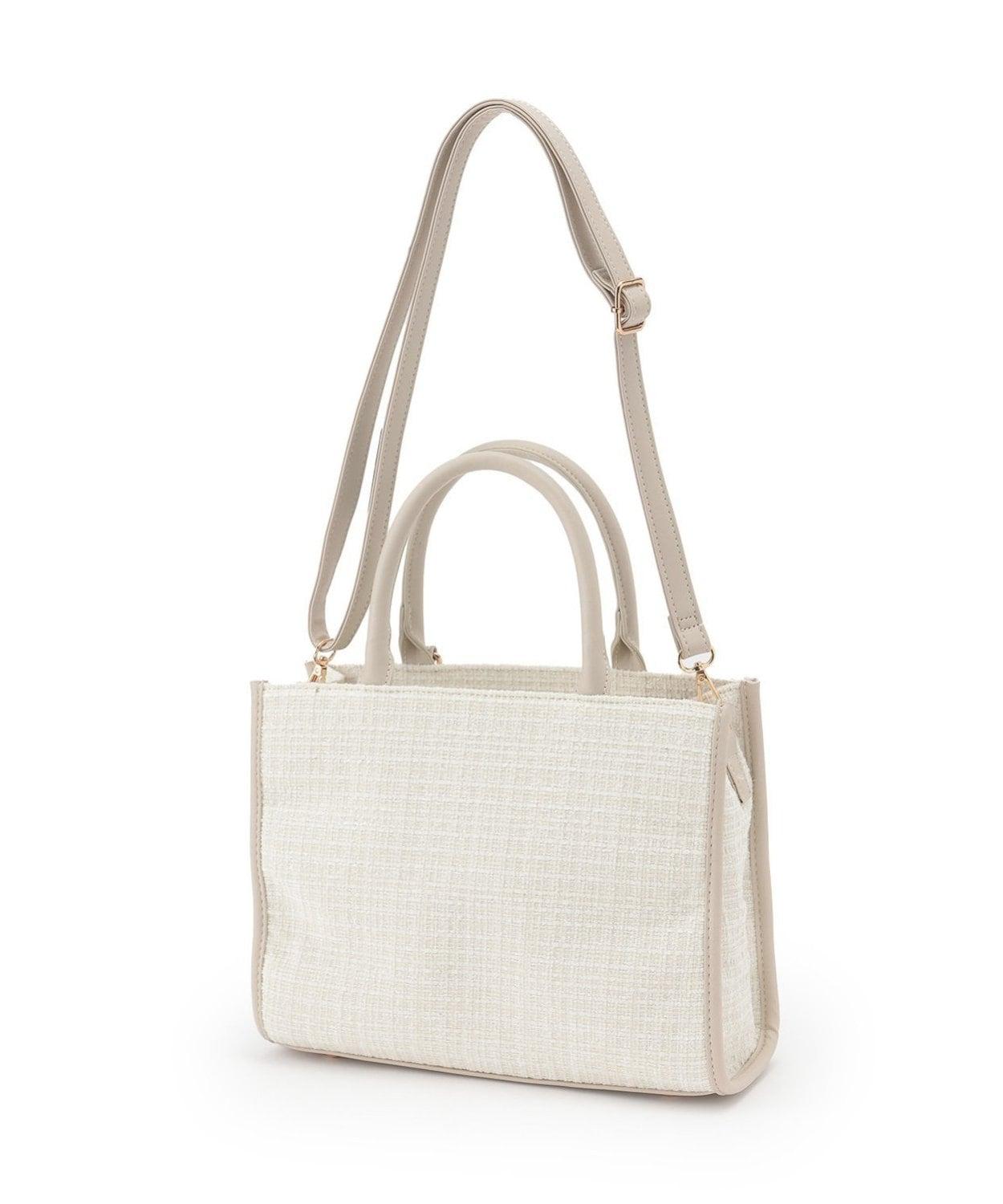 帶吊墜粗花呢托特包【韓國時尚】