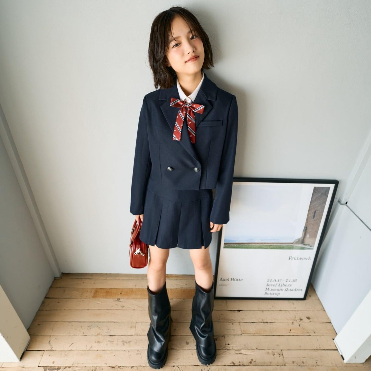 【畢業服・典禮】帶徽章短款外套