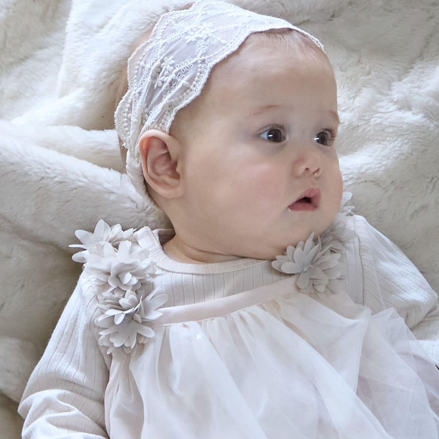 花卉網紗長袖連衣裙套裝