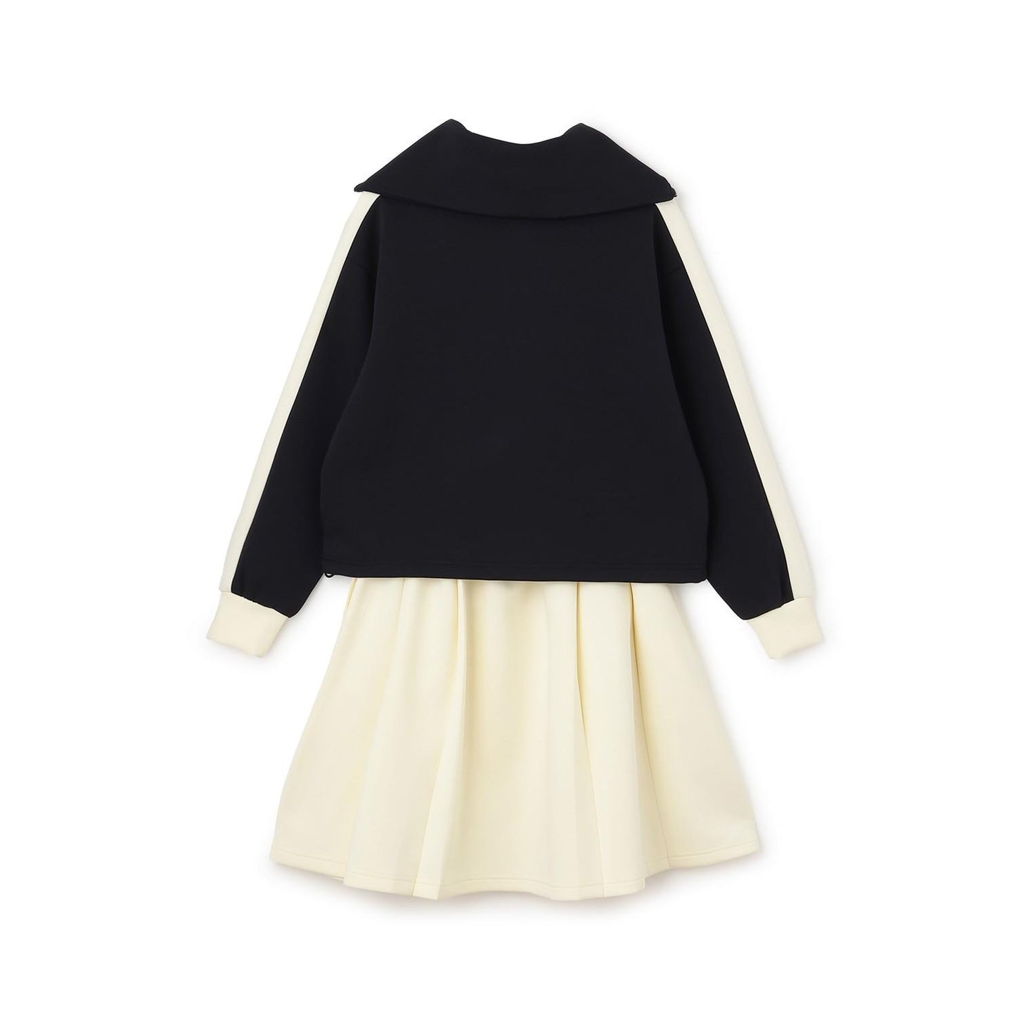 水手風半拉鍊上衣×裙子套裝