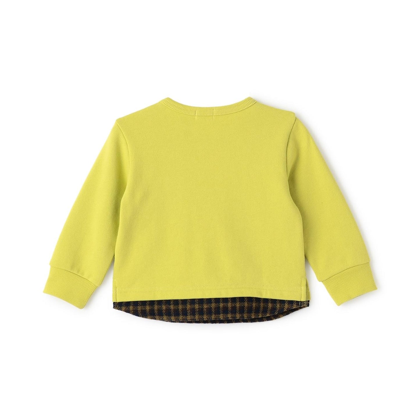 車刺繡×下襬格紋衛衣