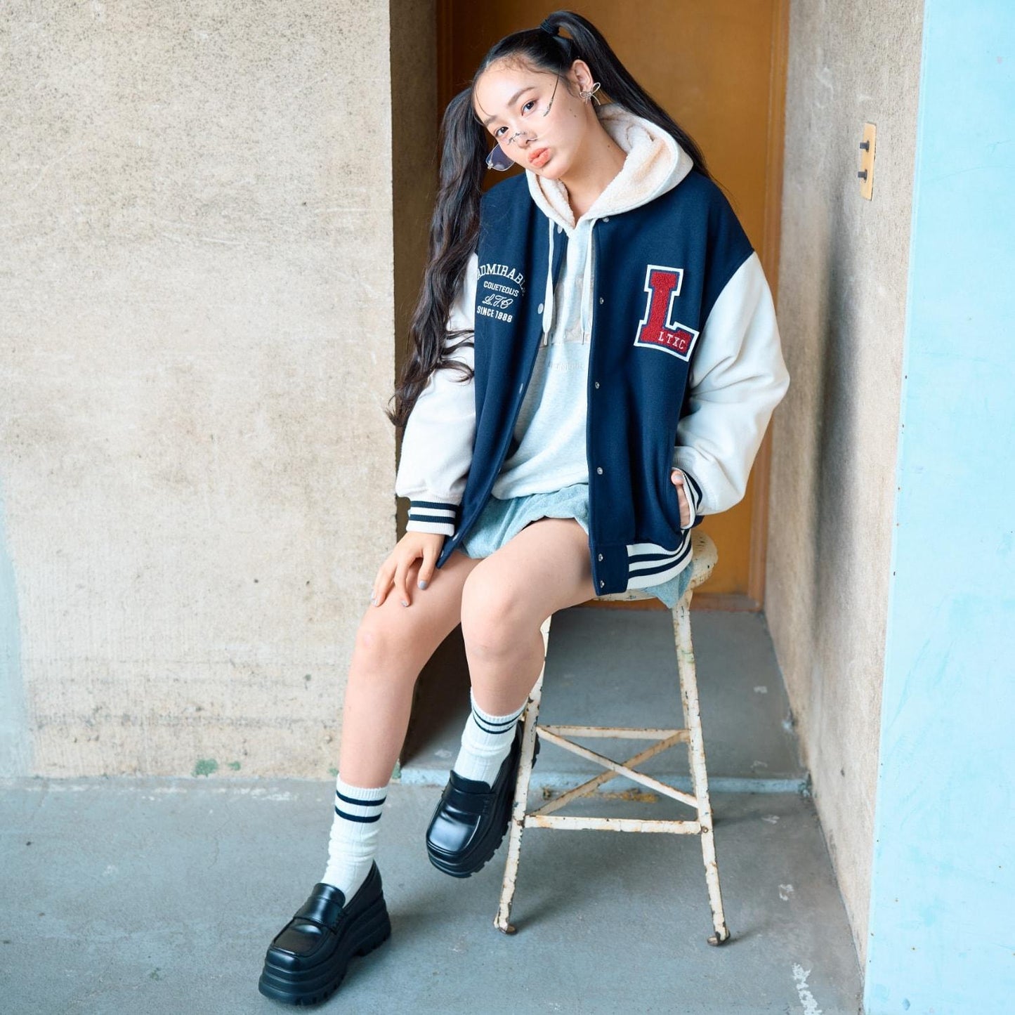 內襯絎縫棒球夾克