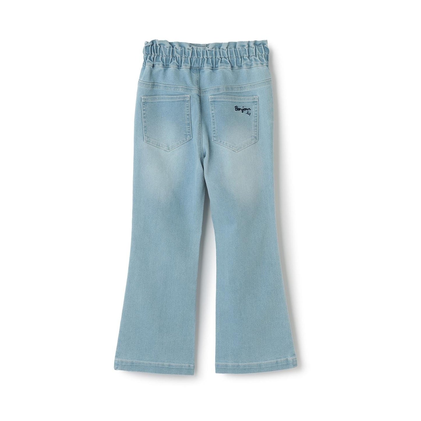 高腰微喇叭彈力牛仔褲