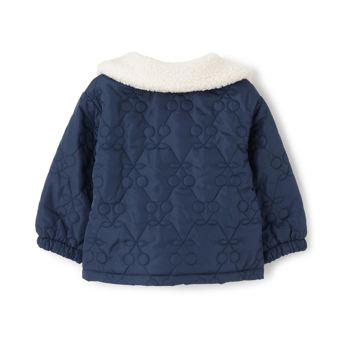 羊羔絨領櫻桃絎縫塔夫綢夾克