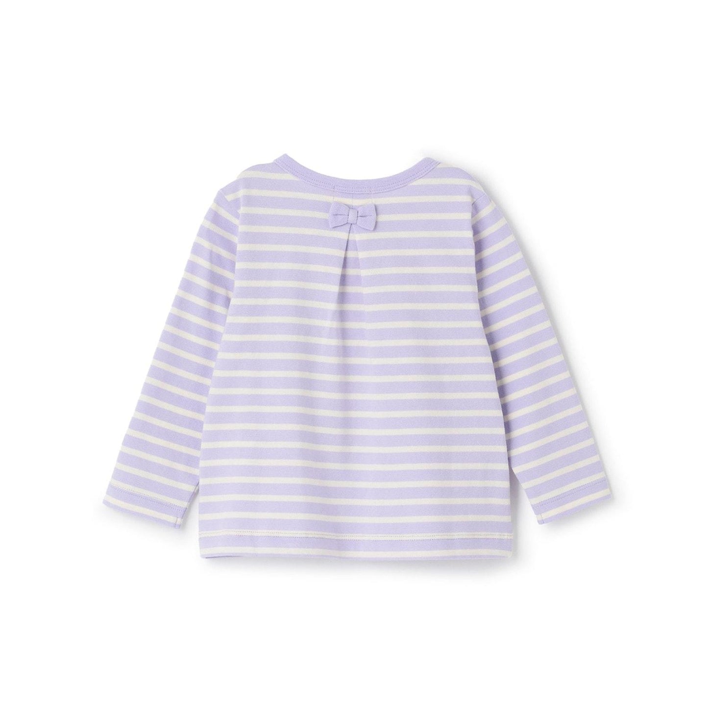 mimi醬貼布條紋長袖T恤