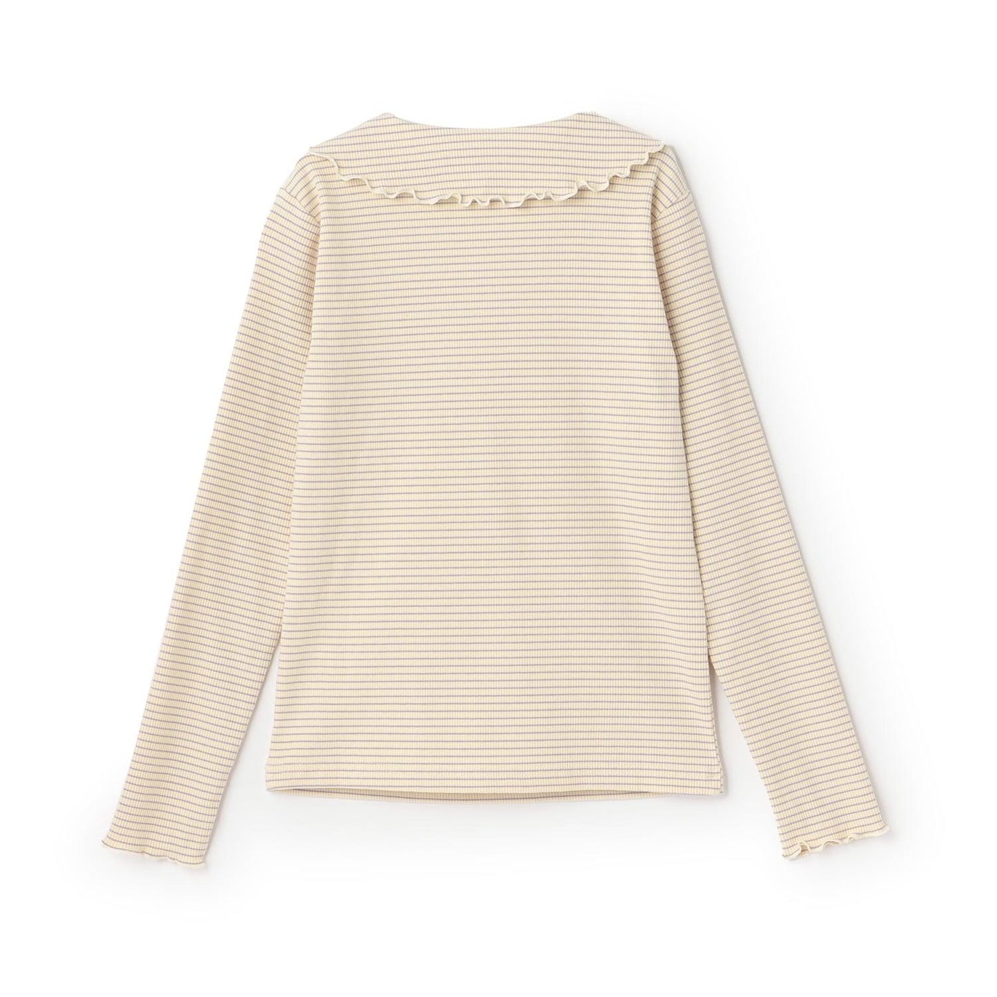 【Trois Lapins】水手領羅紋條紋長袖T恤