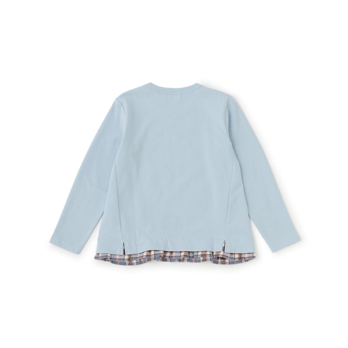 蝴蝶結貼花×下襬格紋衛衣