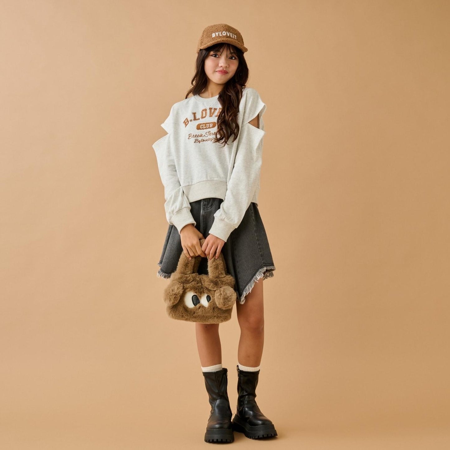 肩部開叉套頭衫