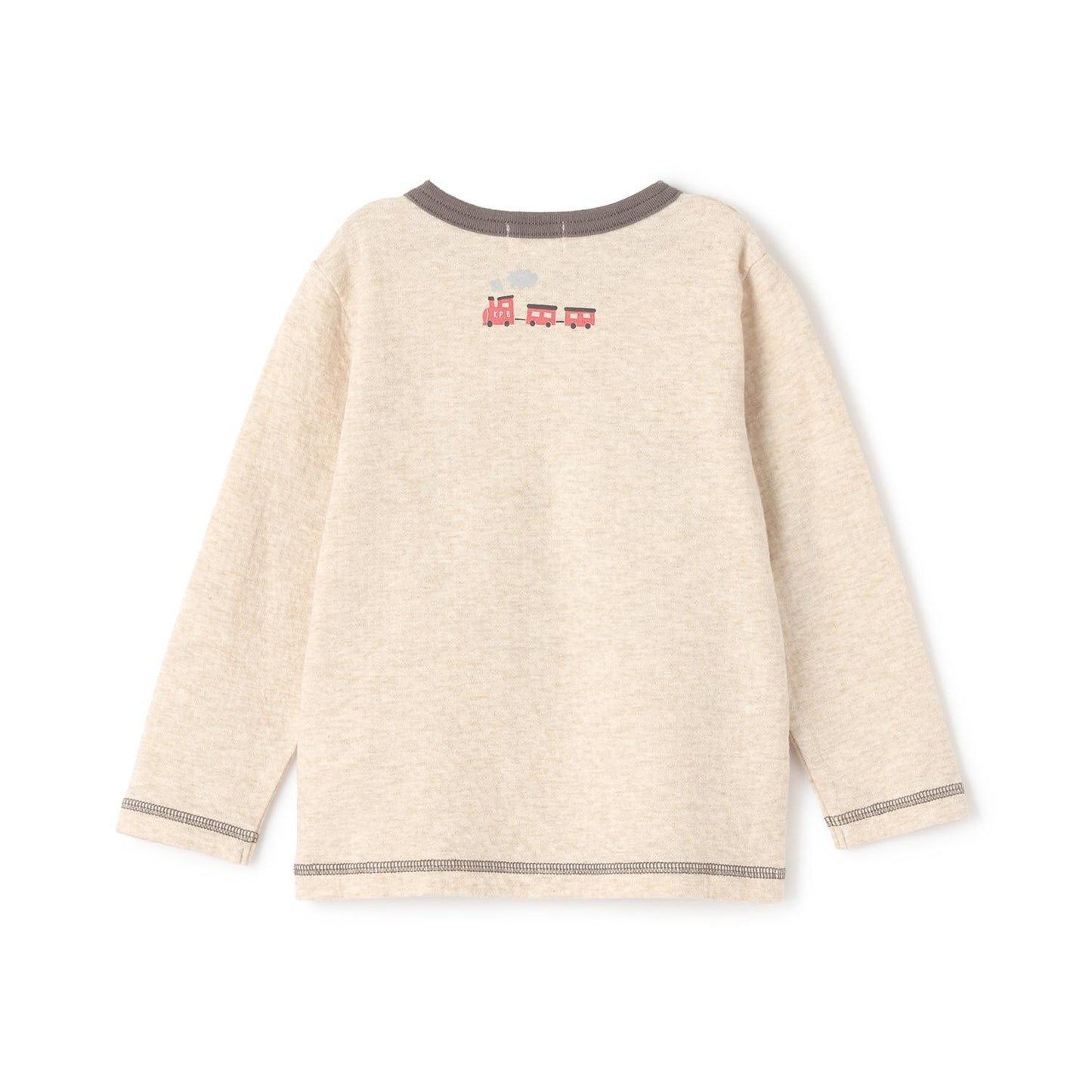 電車刺繡拼接長袖T恤