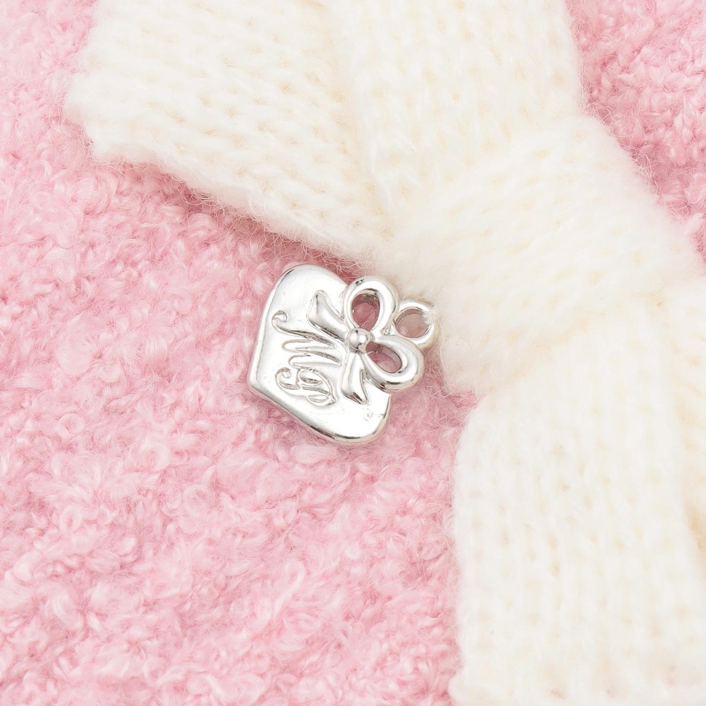 蝴蝶結棉花糖針織手套