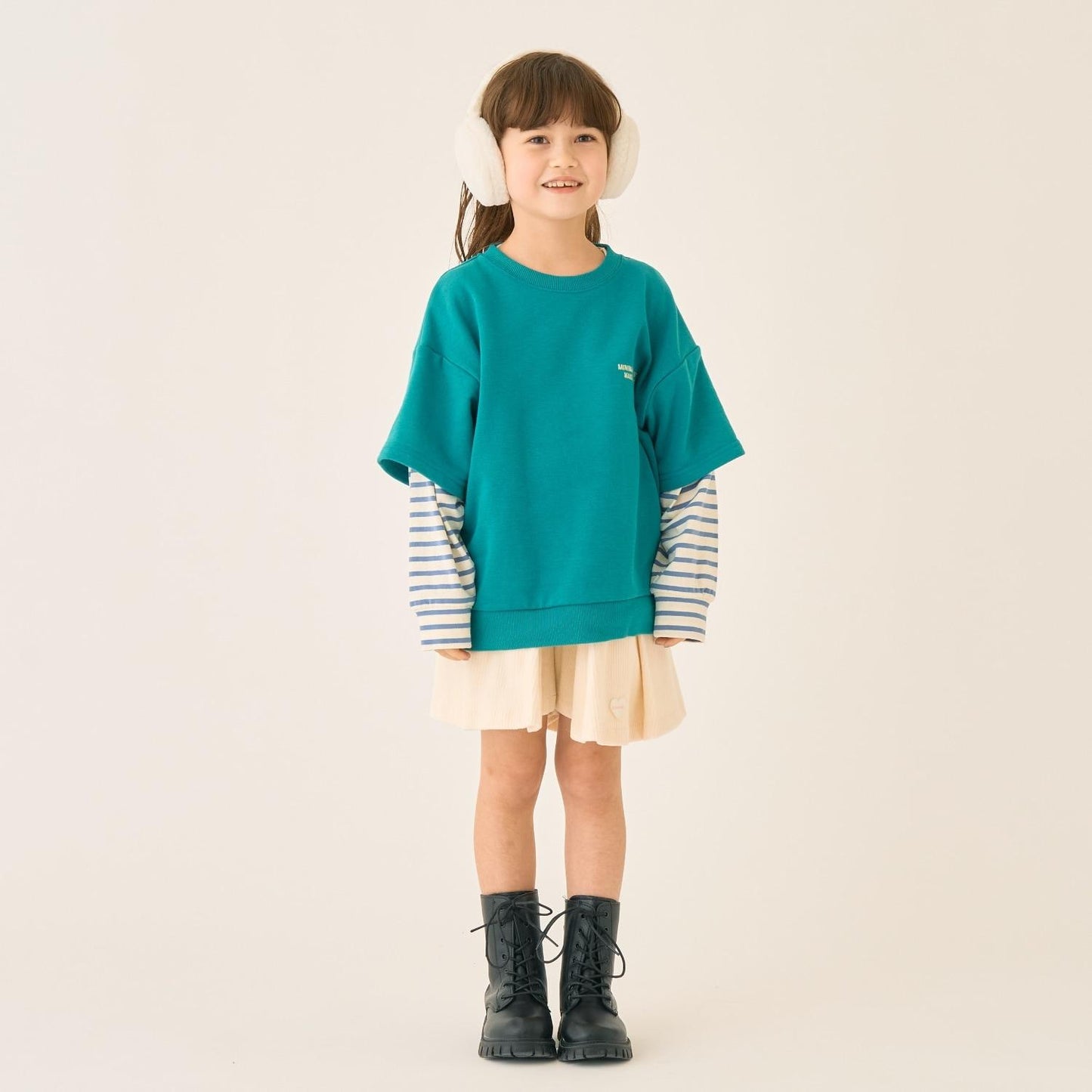 假兩件袖層疊設計衛衣