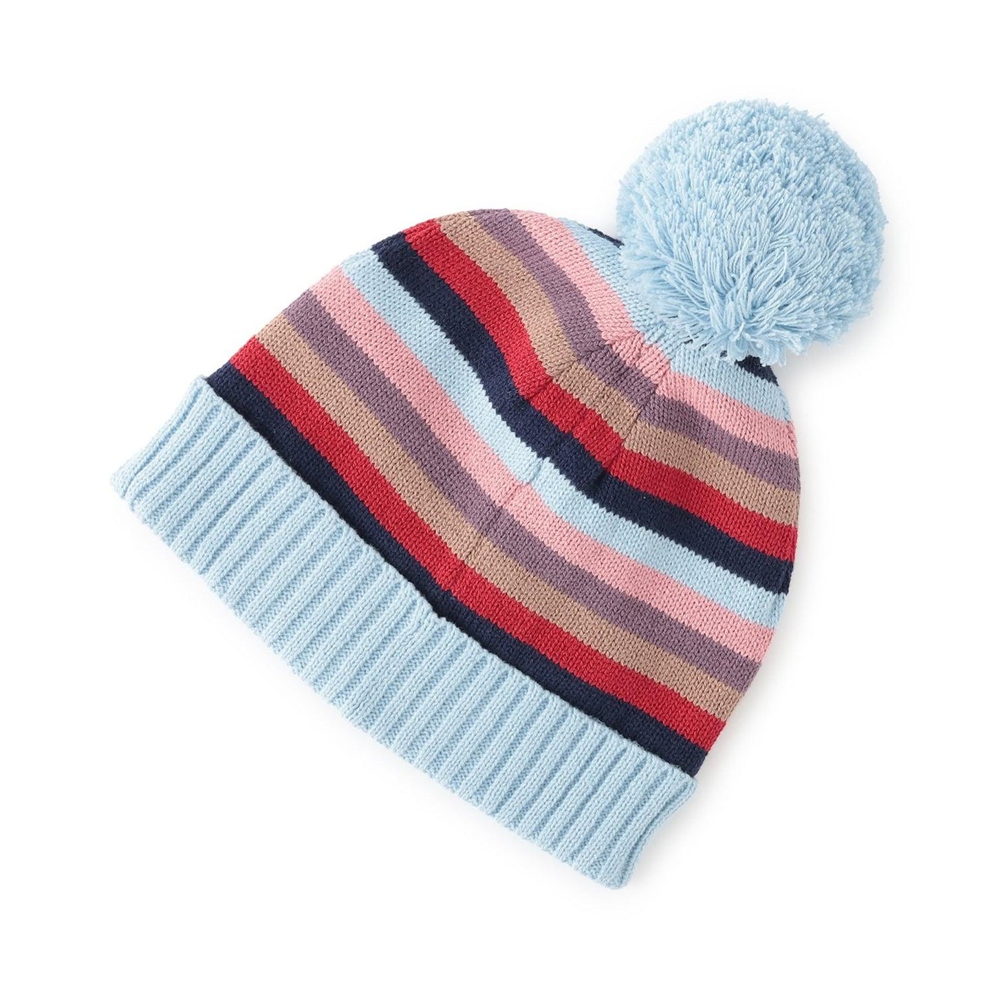 多色條紋針織帽