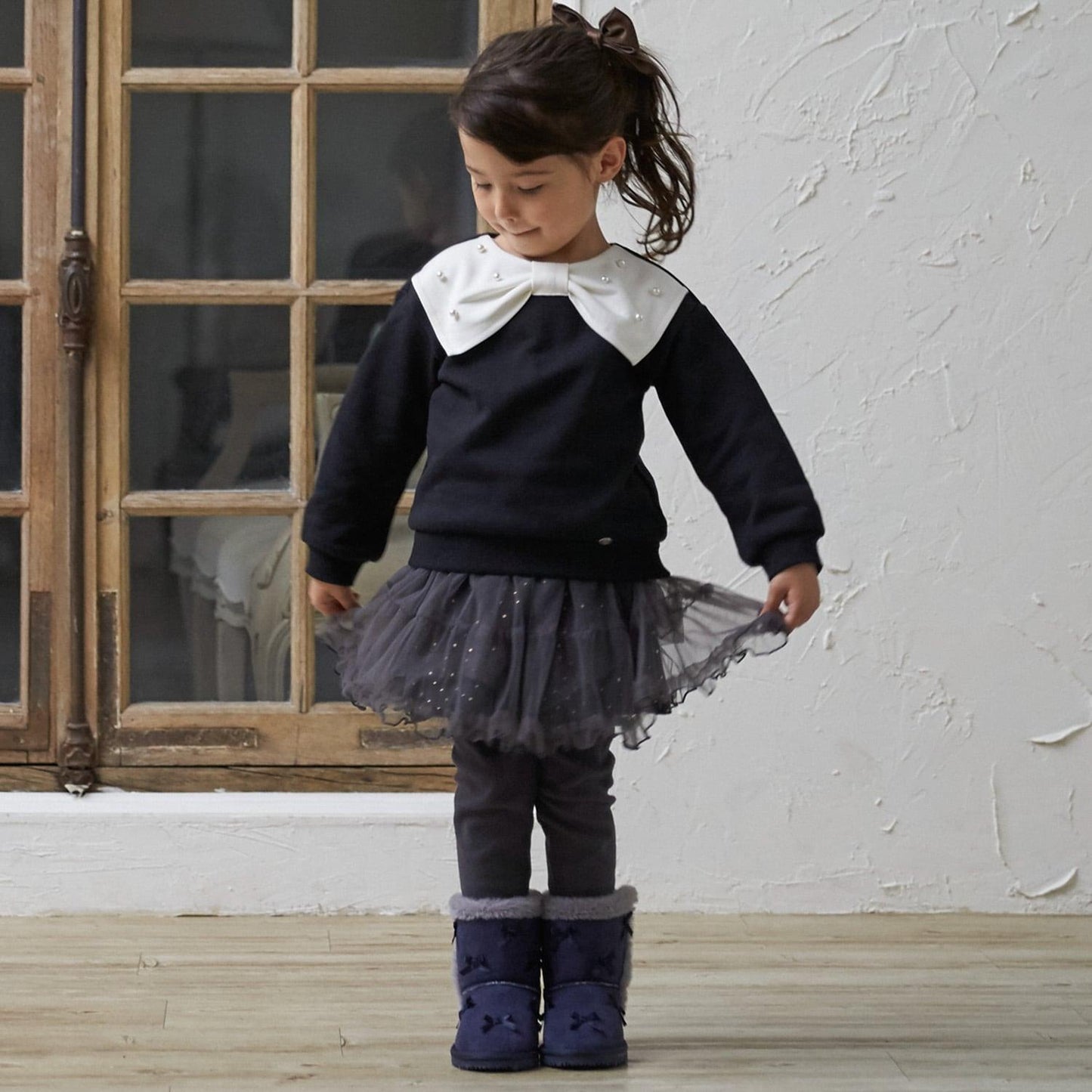 【加絨/連結】蝴蝶結領衛衣