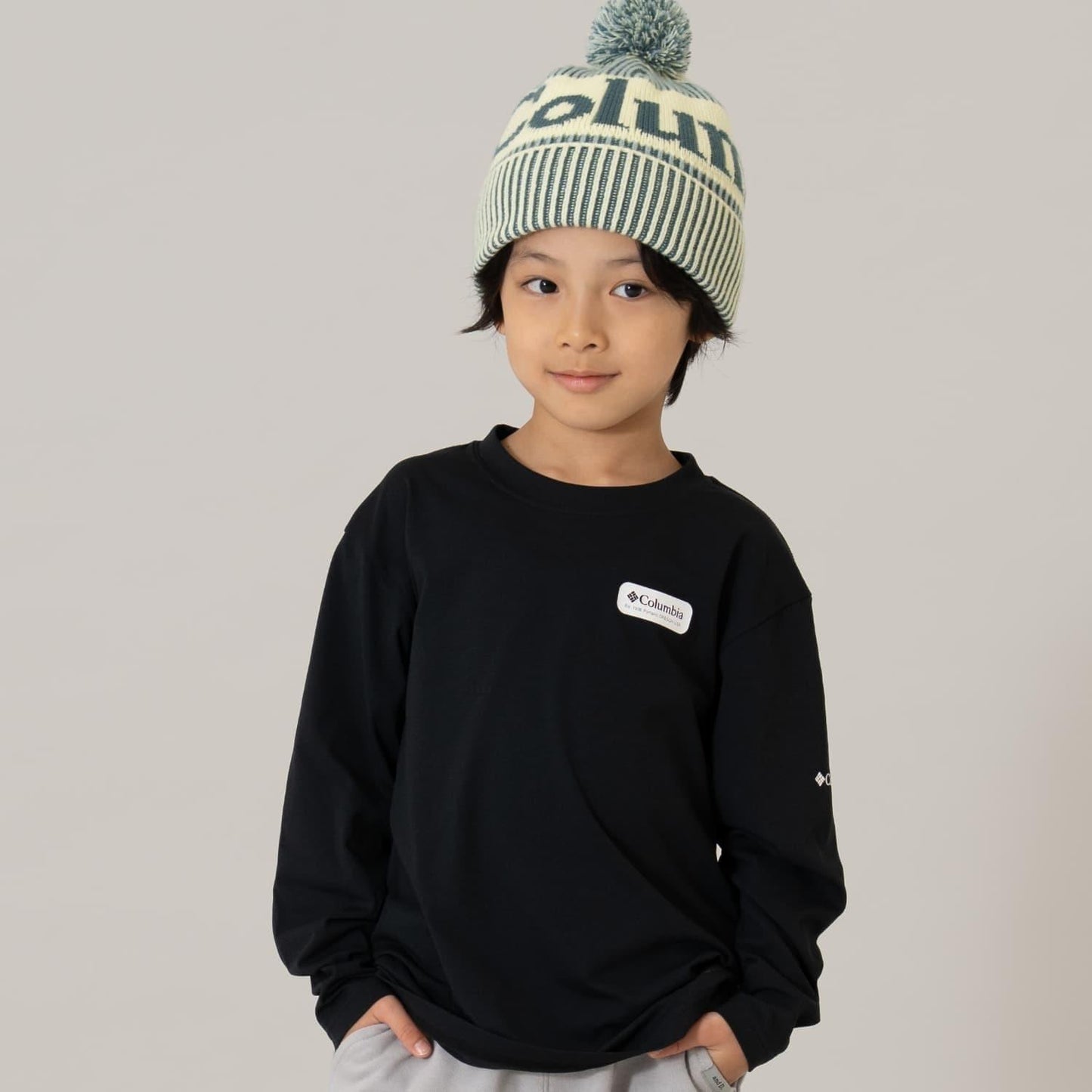 【Columbia】標誌毛球針織帽