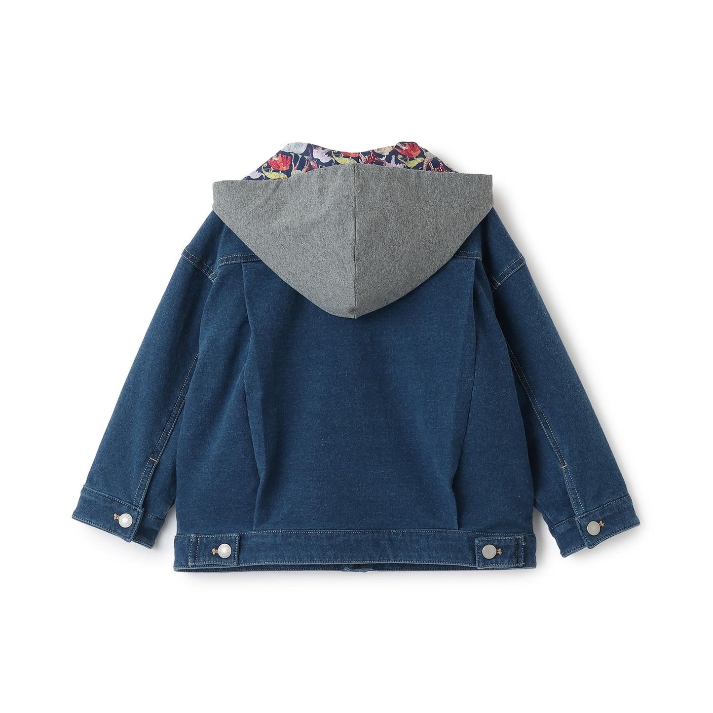 三穿連帽針織牛仔夾克