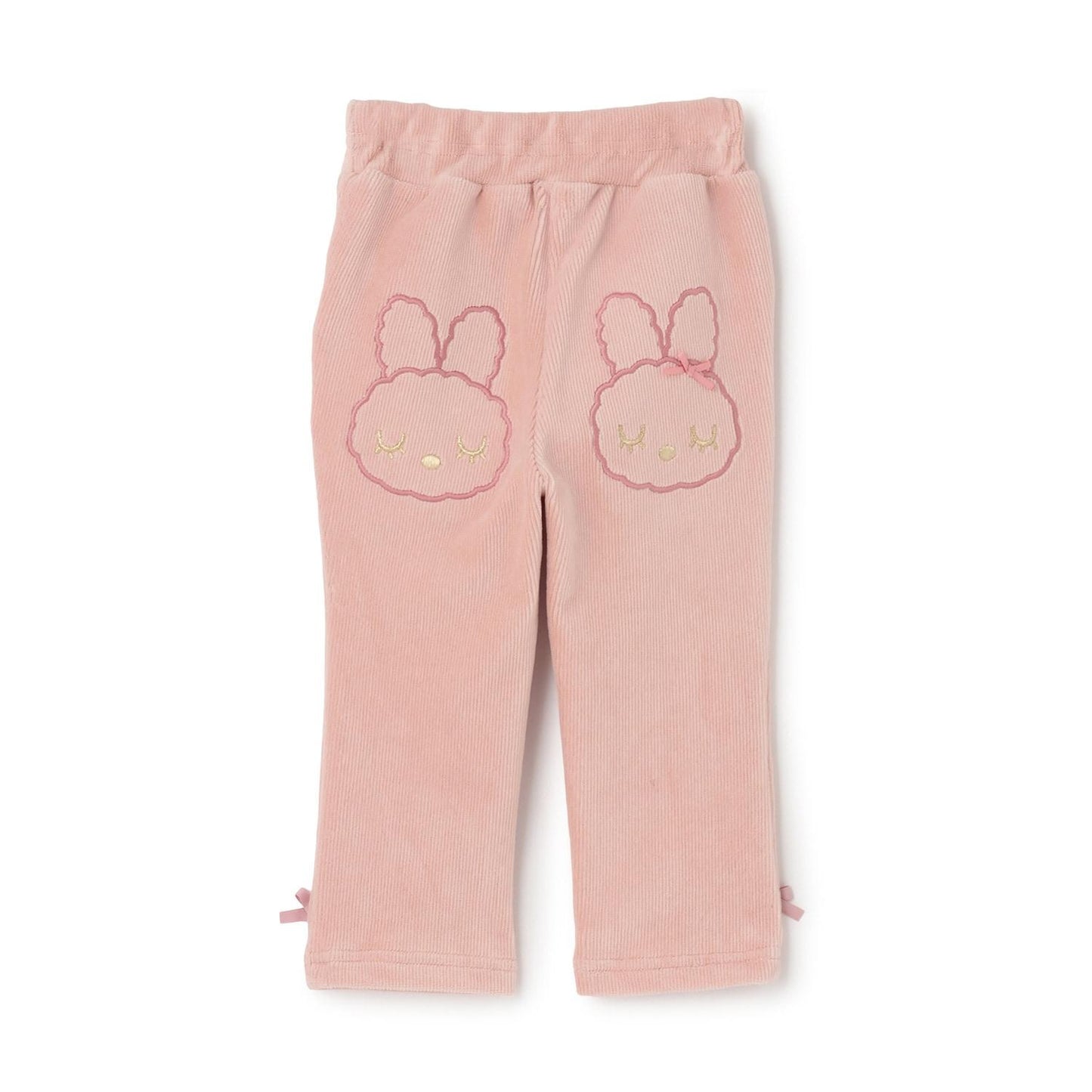 mimi醬刺繡針織燈芯絨長褲