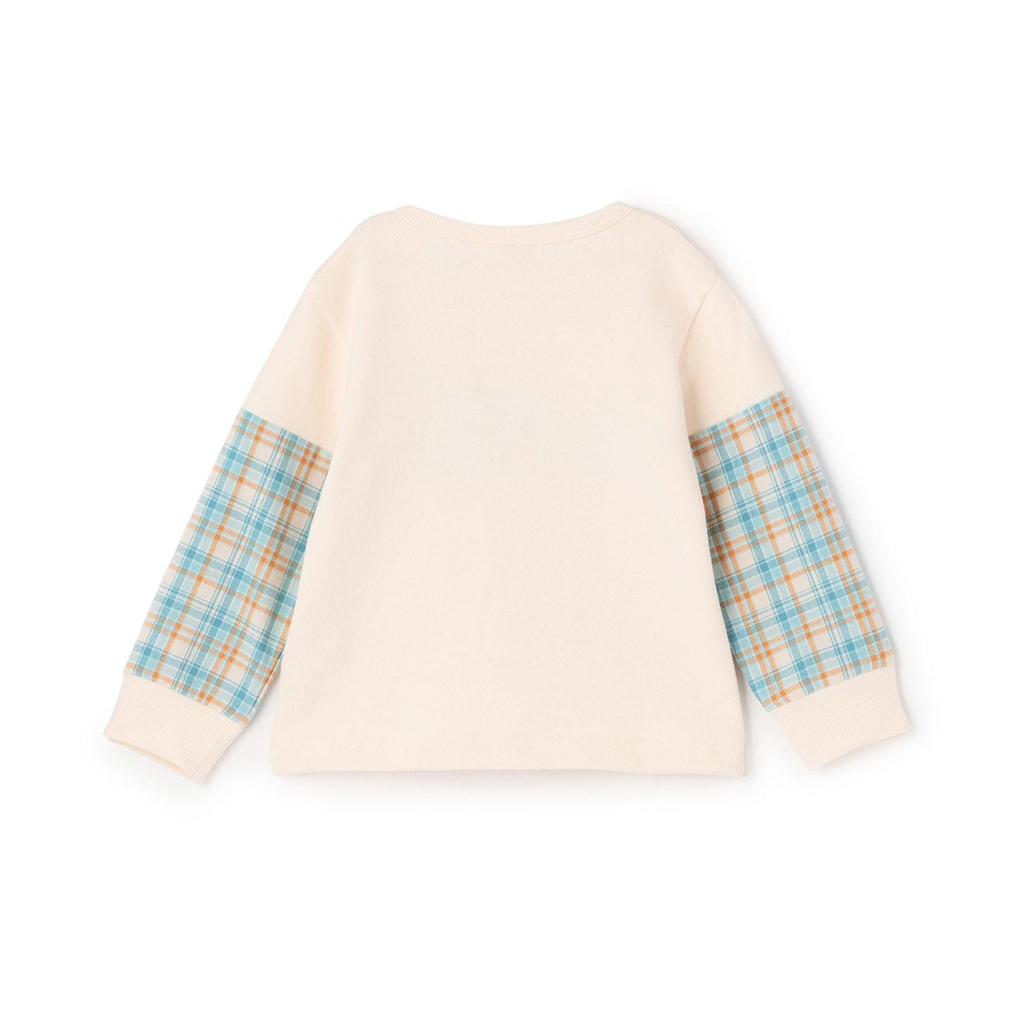 先染格紋汽車貼布繡衛衣